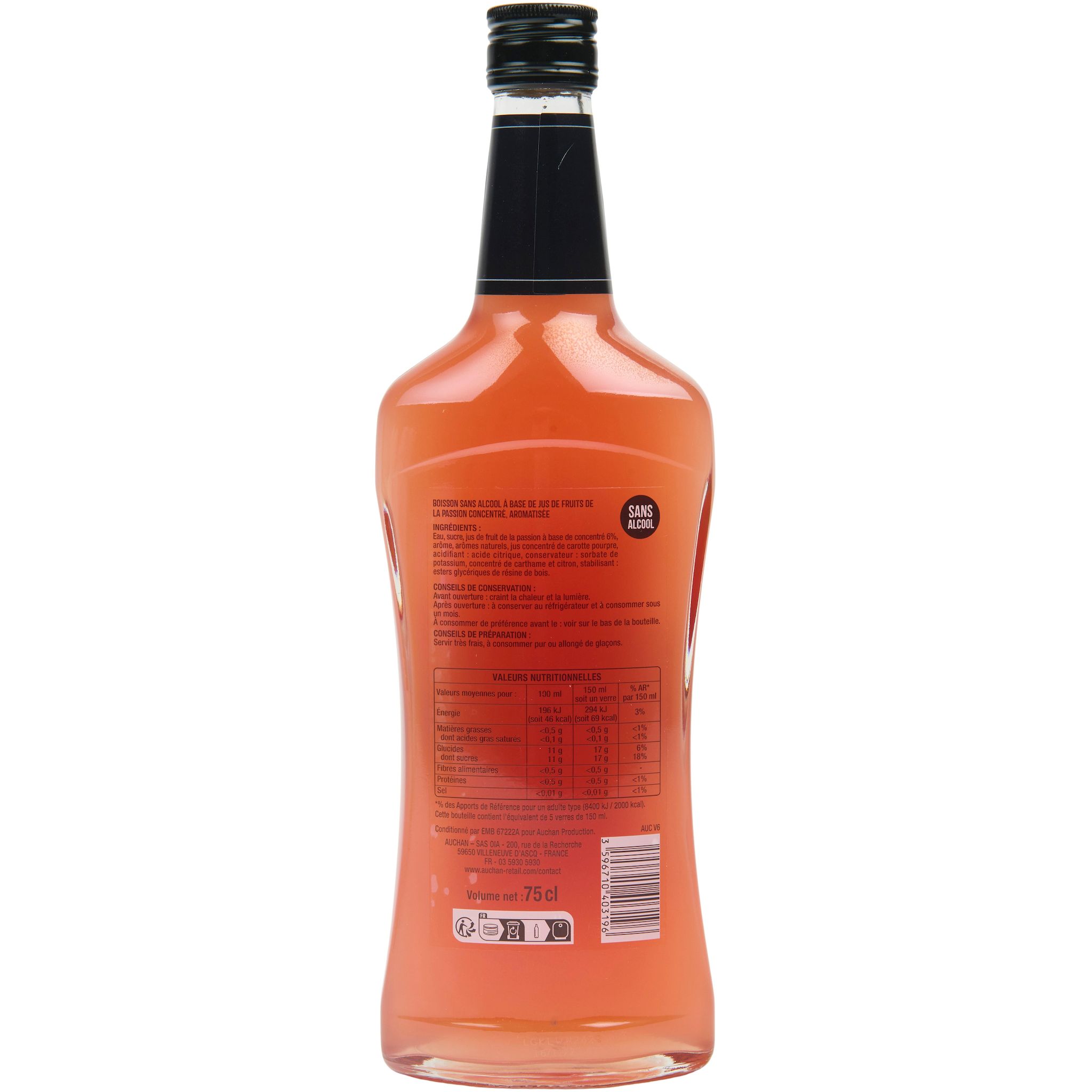 Voir la diapositive 3 : VIRGIN ELIXIR Cocktail passion sans alcool 75cl