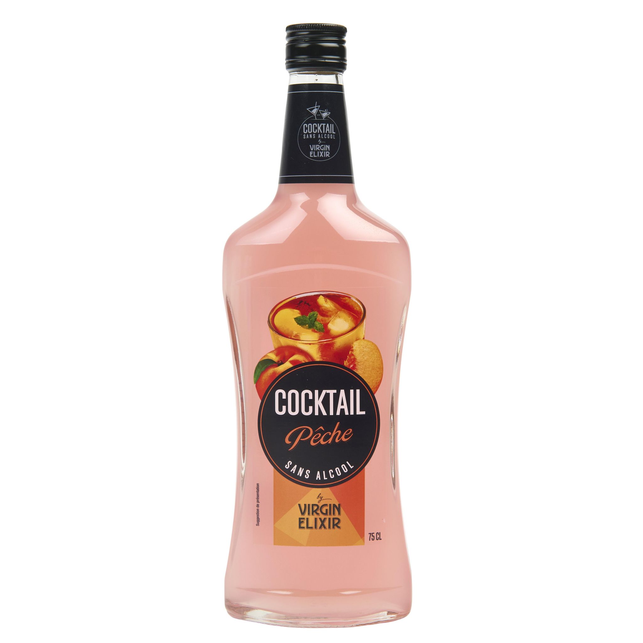 Voir la diapositive 2 : VIRGIN ELIXIR Cocktail pêche sans alcool 75cl