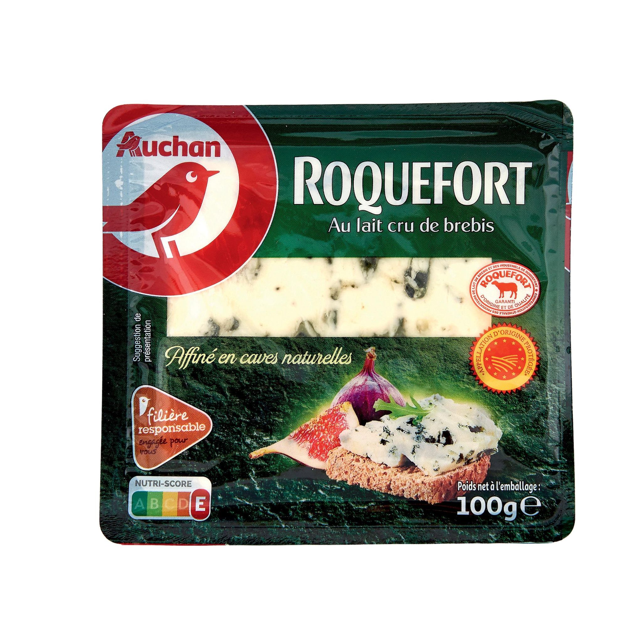 Voir la diapositive 2 : AUCHAN CULTIVONS LE BON Roquefort AOP 100g