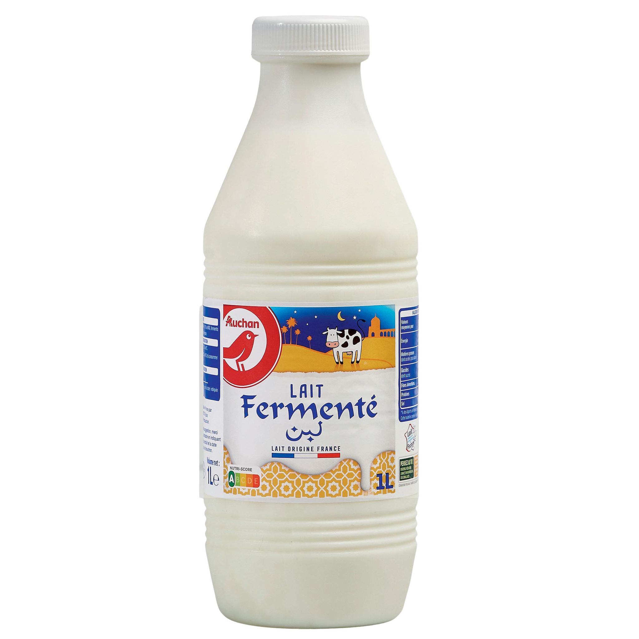Voir la diapositive 2 : AUCHAN Lait fermenté 1L