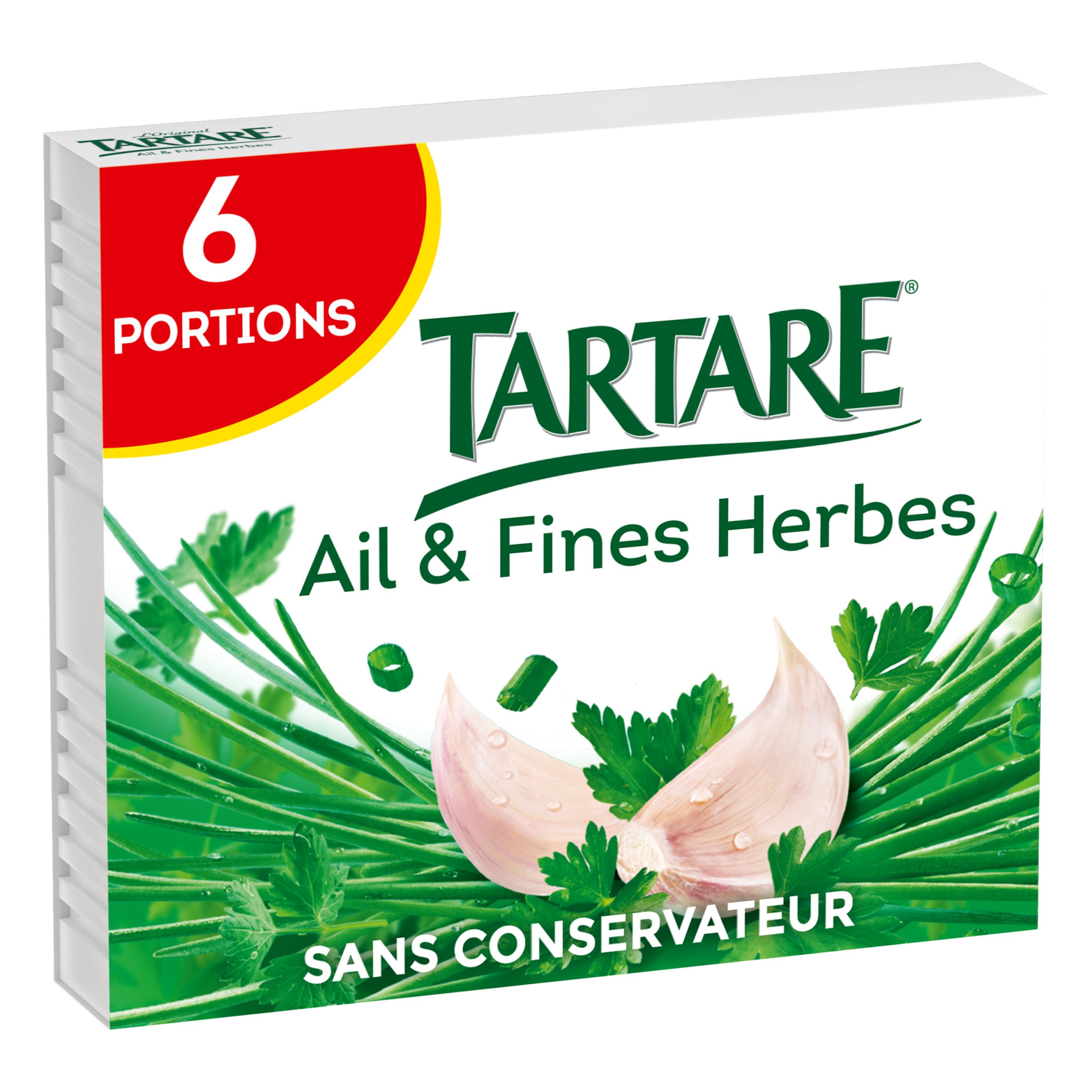 Voir la diapositive 2 : TARTARE Fromage frais à tartiner à l'ail et fines herbes 6 parts 96g