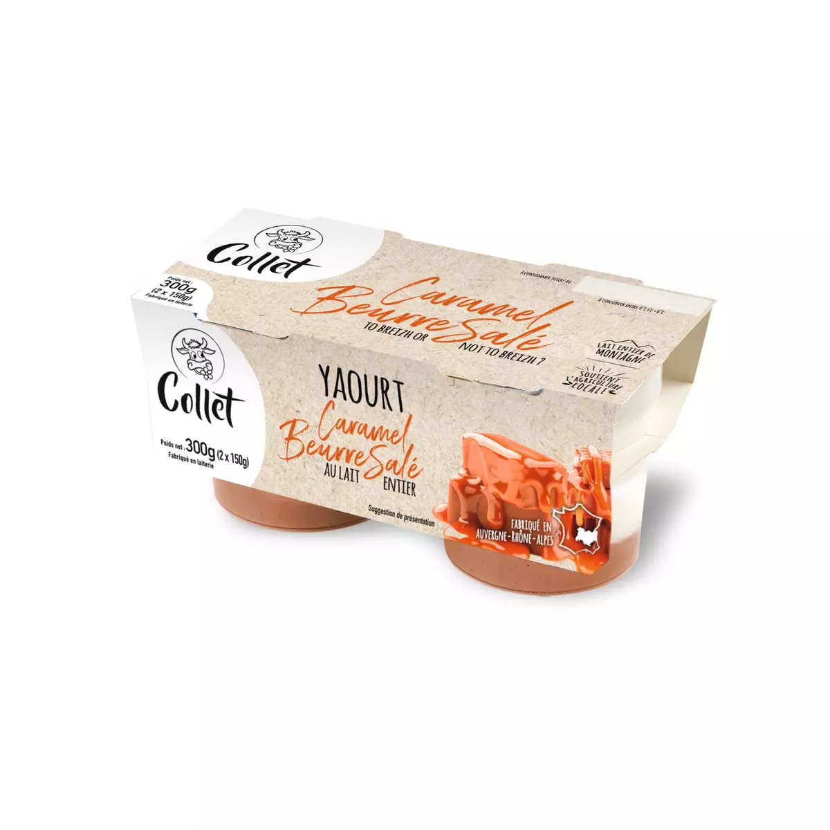 FERME COLLET Yaourt saveur caramel beurre salé 2x150g
