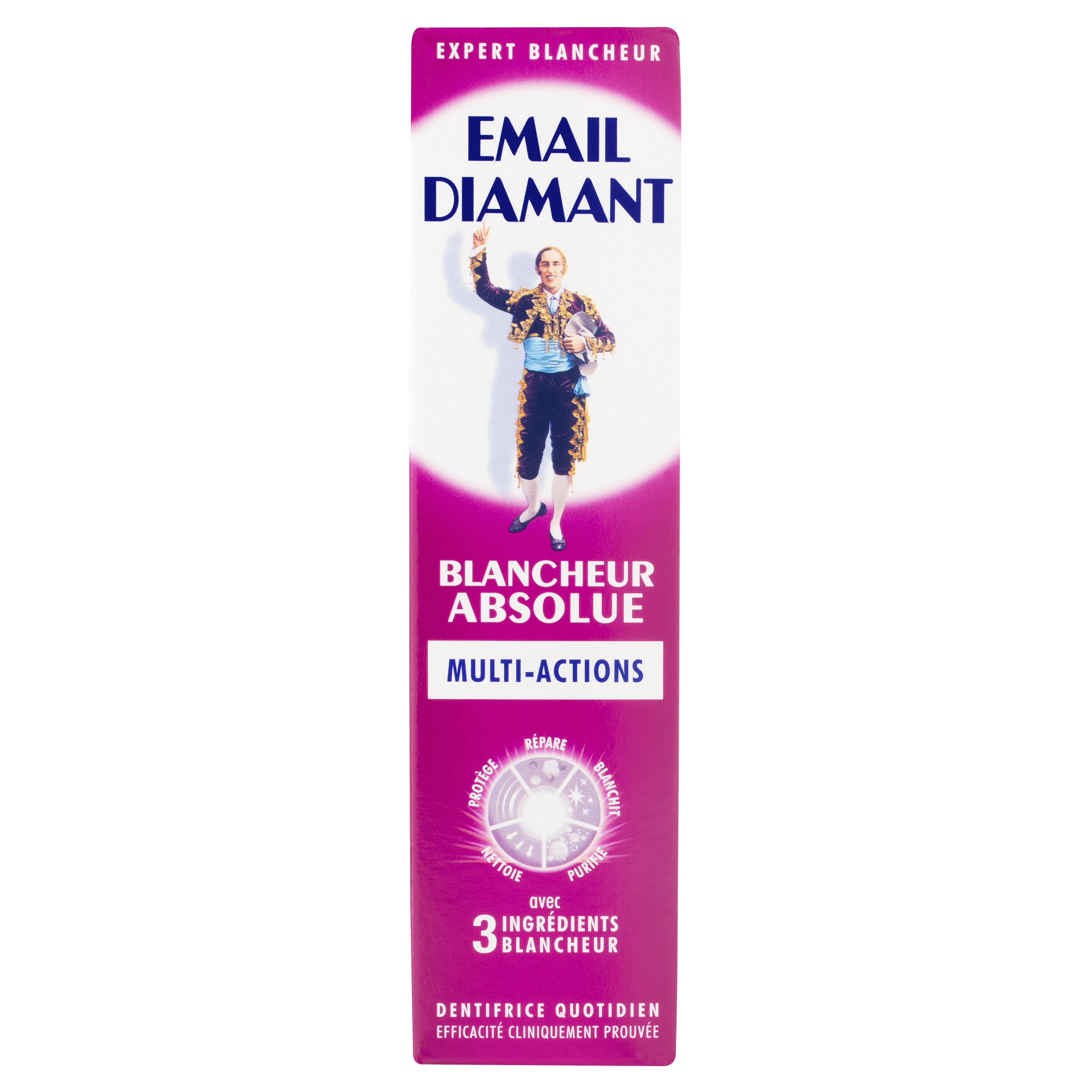 Voir la diapositive 2 : EMAIL DIAMANT Dentifrice blancheur absolue multi-actions 75ml