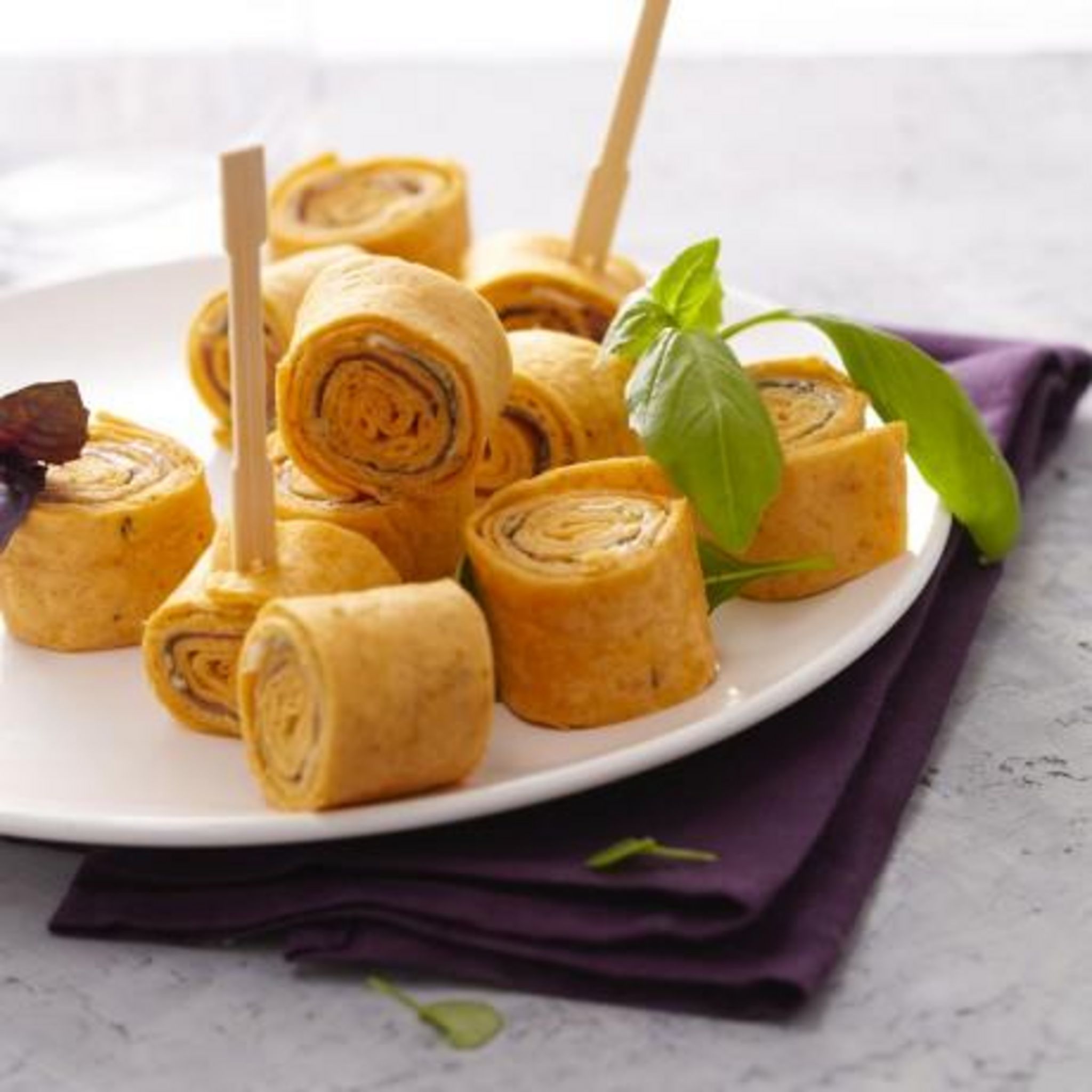 Mini wraps jambon cru pesto