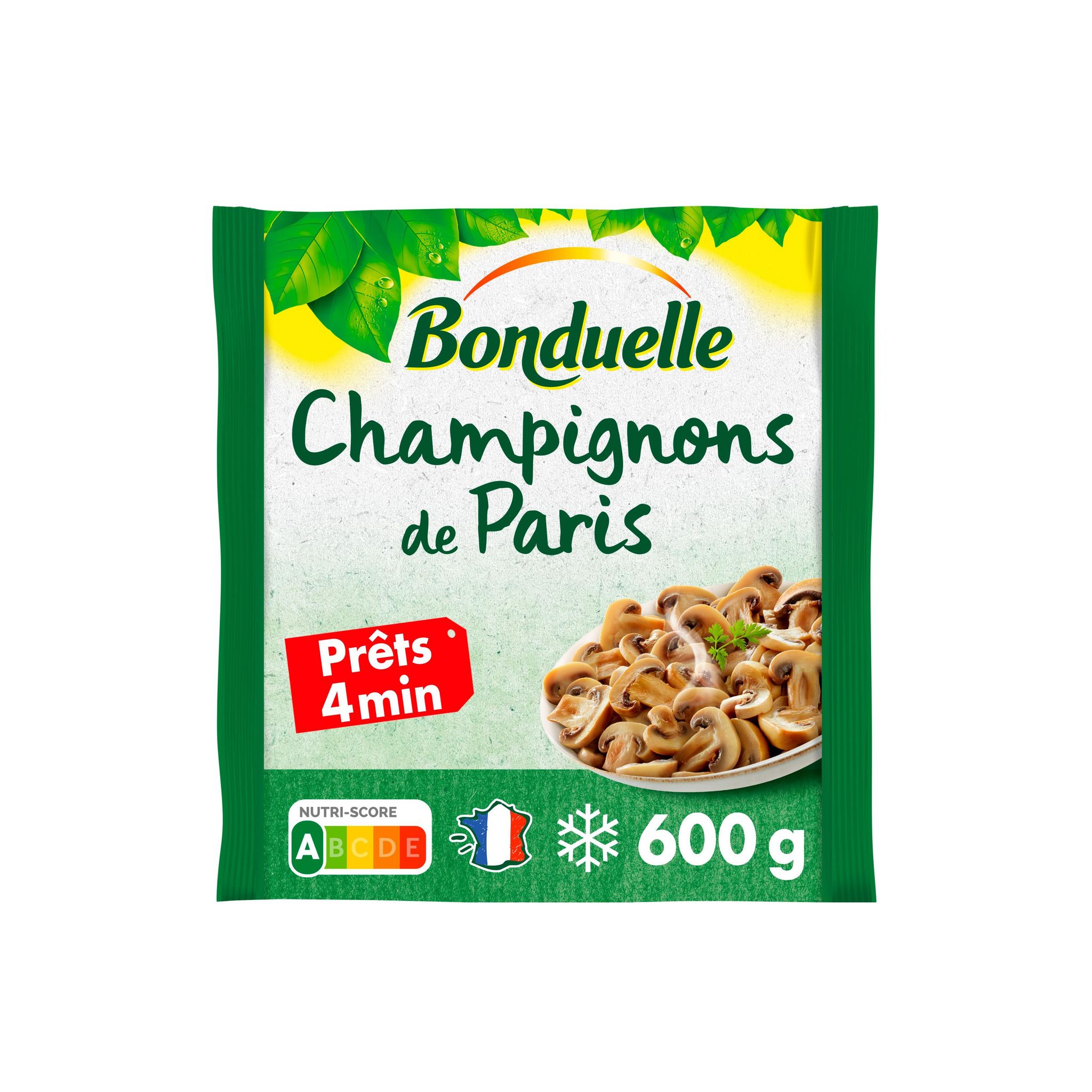 Voir la diapositive 2 : BONDUELLE Champignons de Paris émincés épais 4 portions 600g