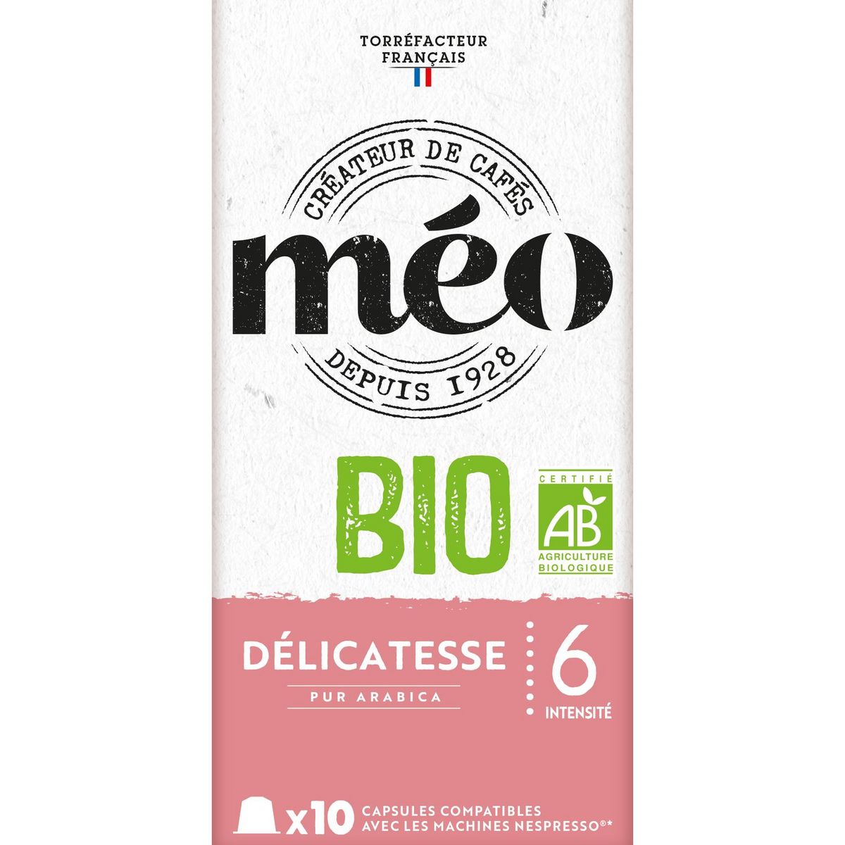 MEO Café bio délicatesse en capsule compatible Nespresso 10 capsules 53g