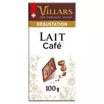 VILLARS Tablette de chocolat au lait et morceaux de café 1 pièce 100g