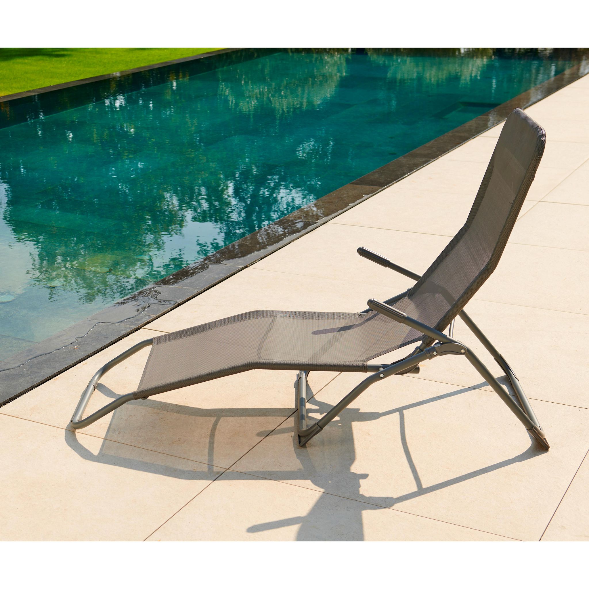 Voir la diapositive 1 : GARDENSTAR Bain de soleil Siesta gris