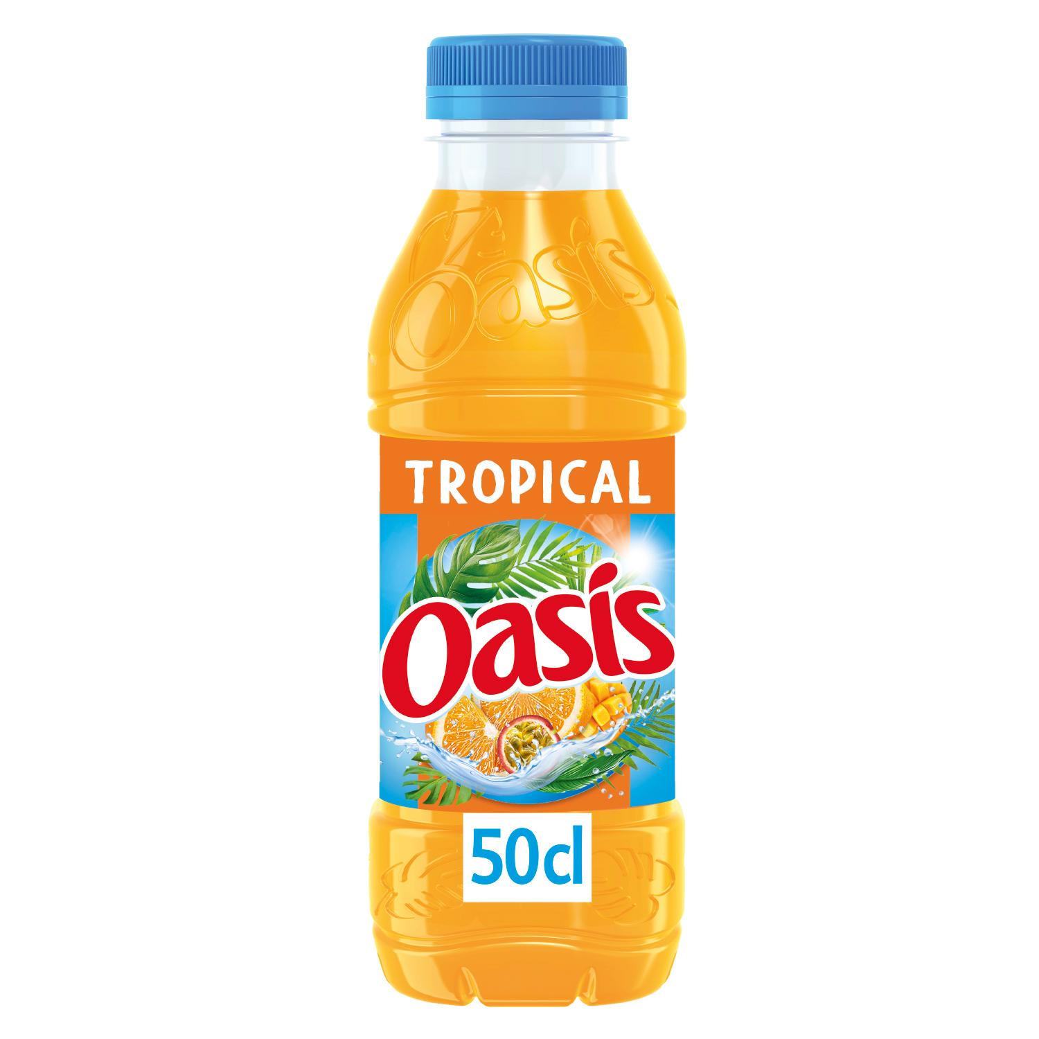 Voir la diapositive 2 : OASIS Boisson aux fruits saveur tropical bouteille 50cl