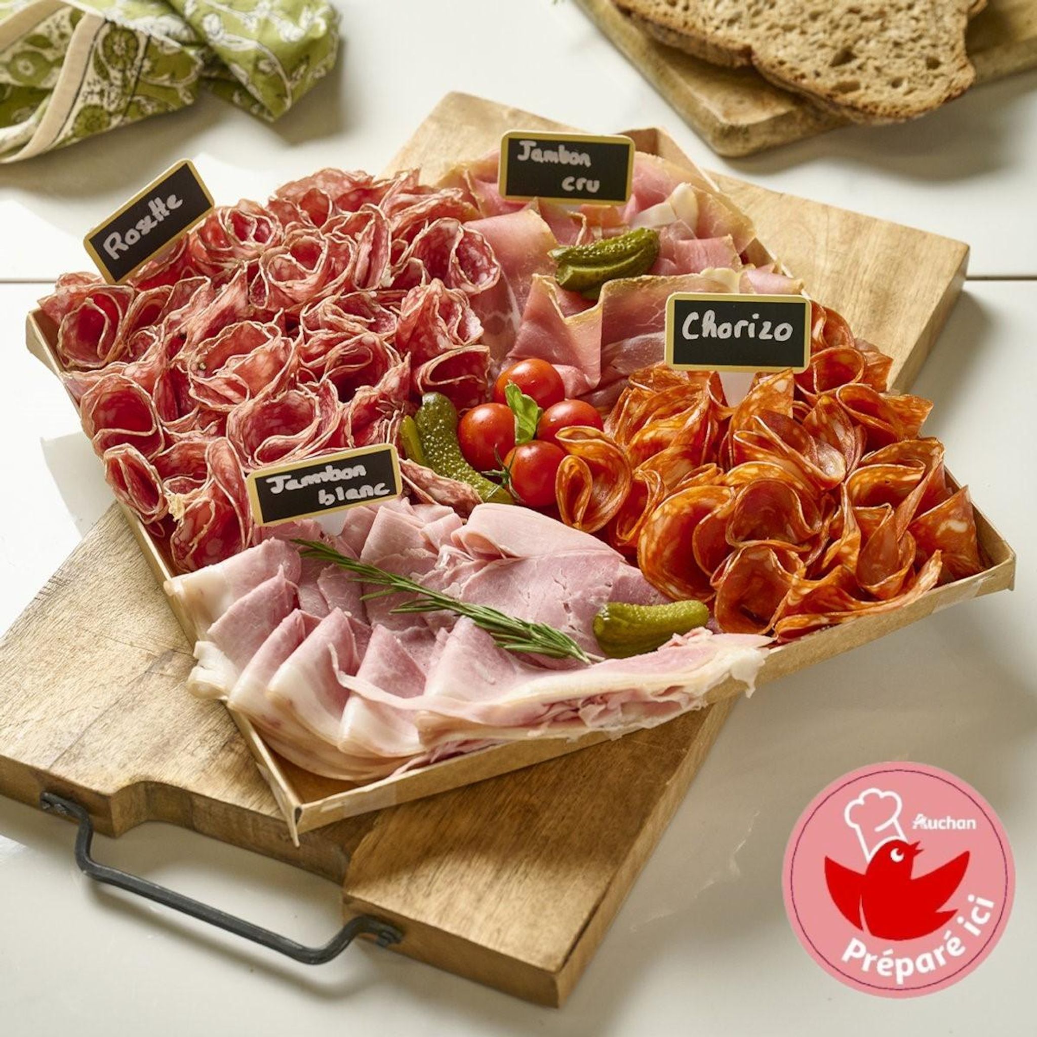 AUCHAN LE TRAITEUR Plateau de charcuterie apéritif plaisir 4 personnes 420g