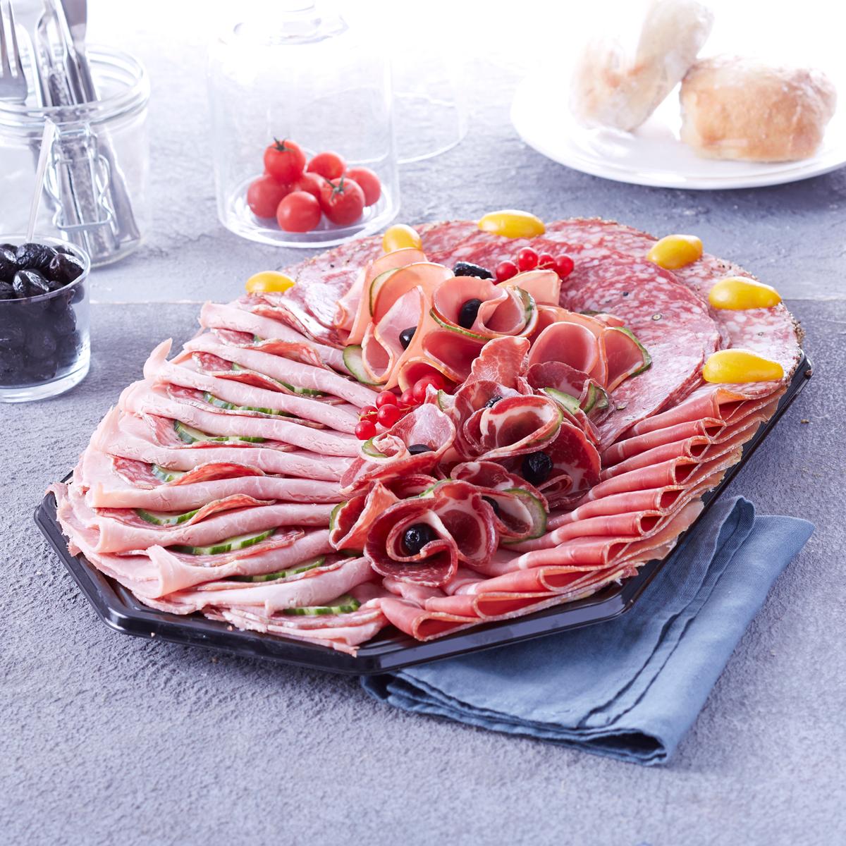 MON CHARCUTIER Plateau de charcuterie pour raclette 10 convives 1400g
