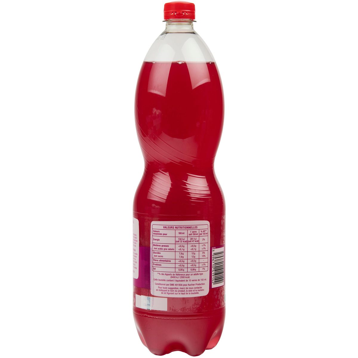 AUCHAN Boisson gazeuse goût cerise 1,5l