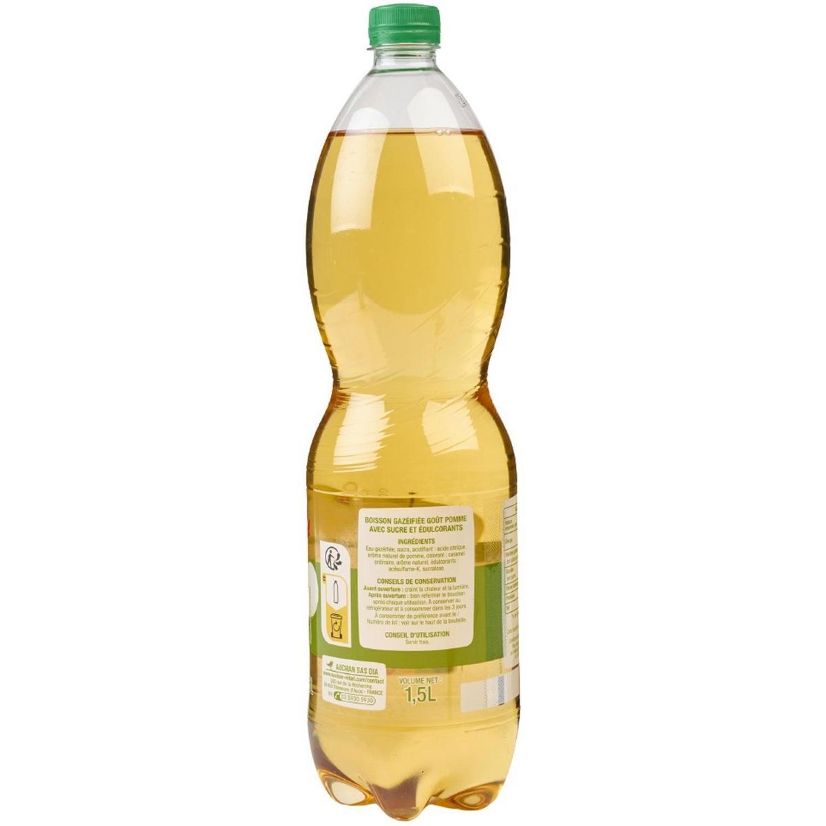 AUCHAN Soda goût pomme 1,5l
