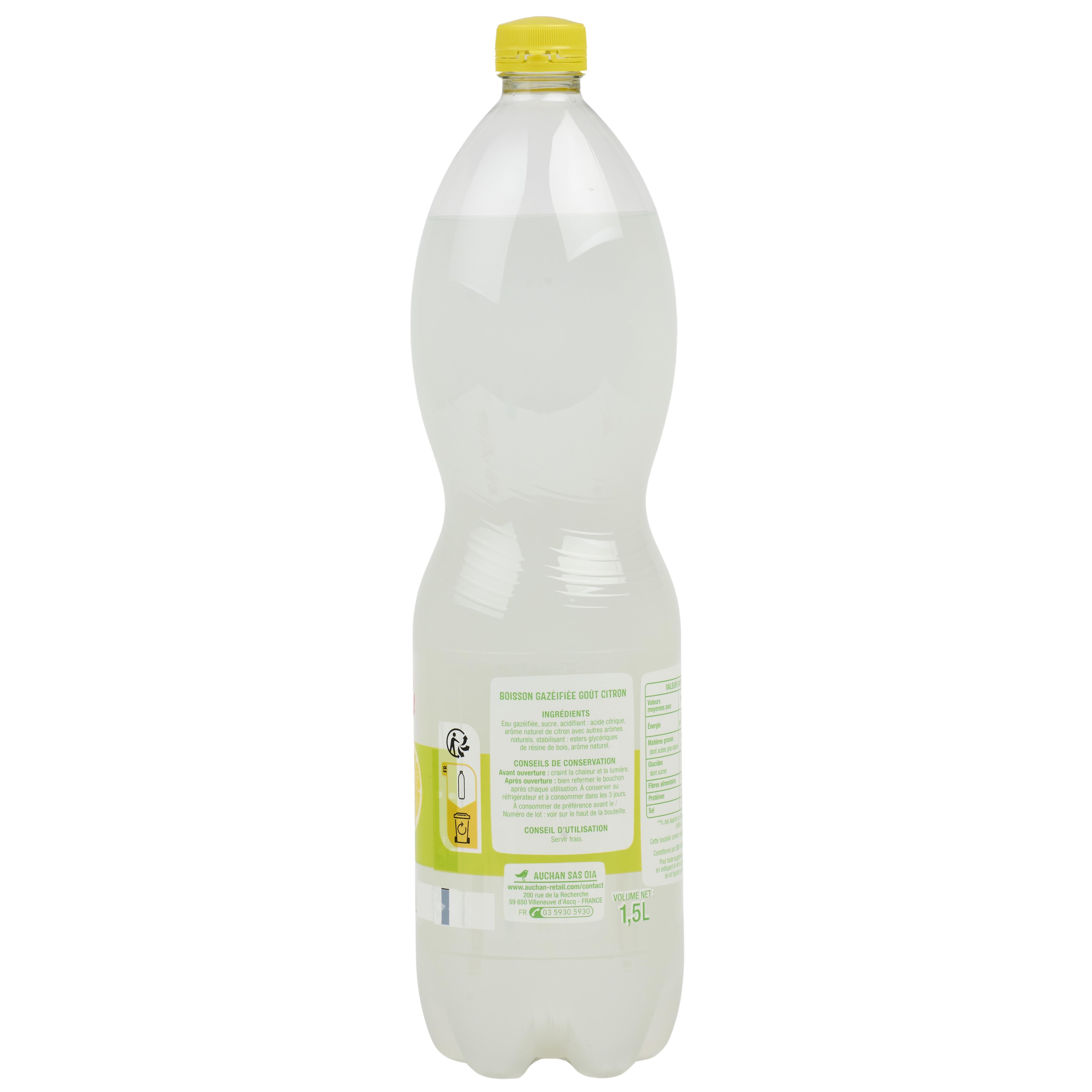 Voir la diapositive 2 : AUCHAN Soda lemon goût citron citron vert 1,5l