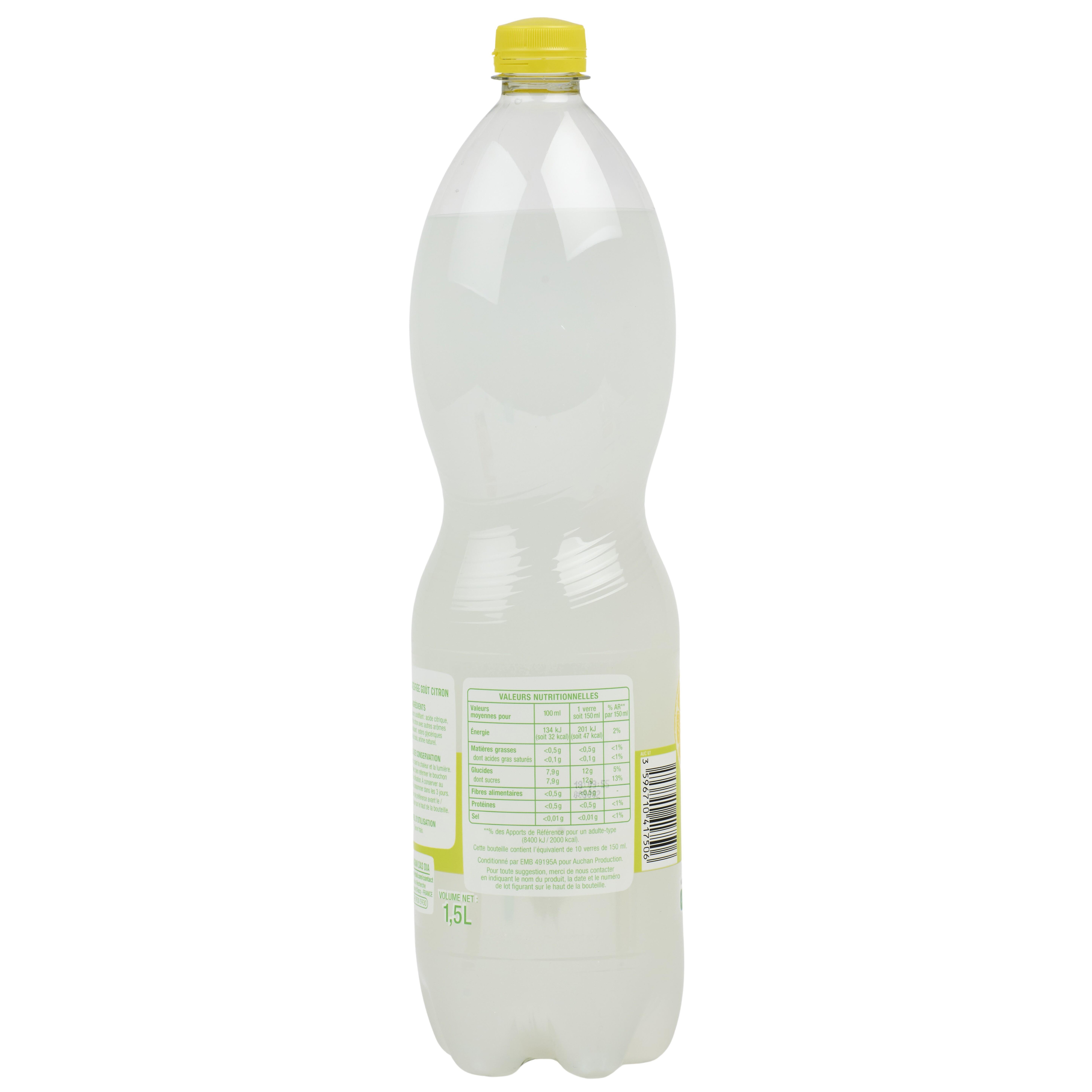 Voir la diapositive 3 : AUCHAN Soda lemon goût citron citron vert 1,5l