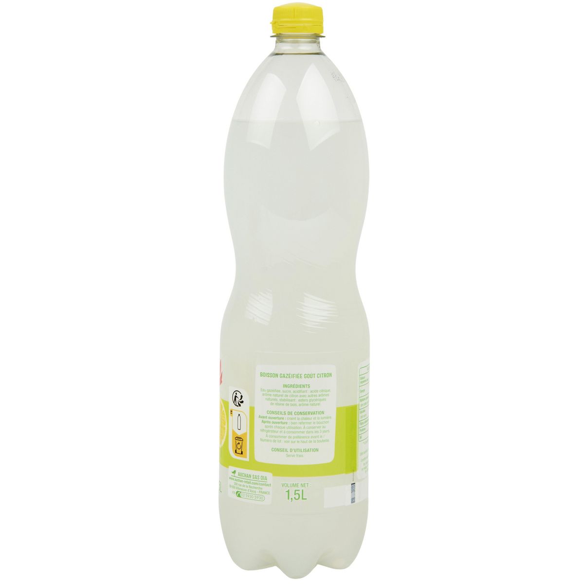 AUCHAN Soda lemon goût citron citron vert 1,5l