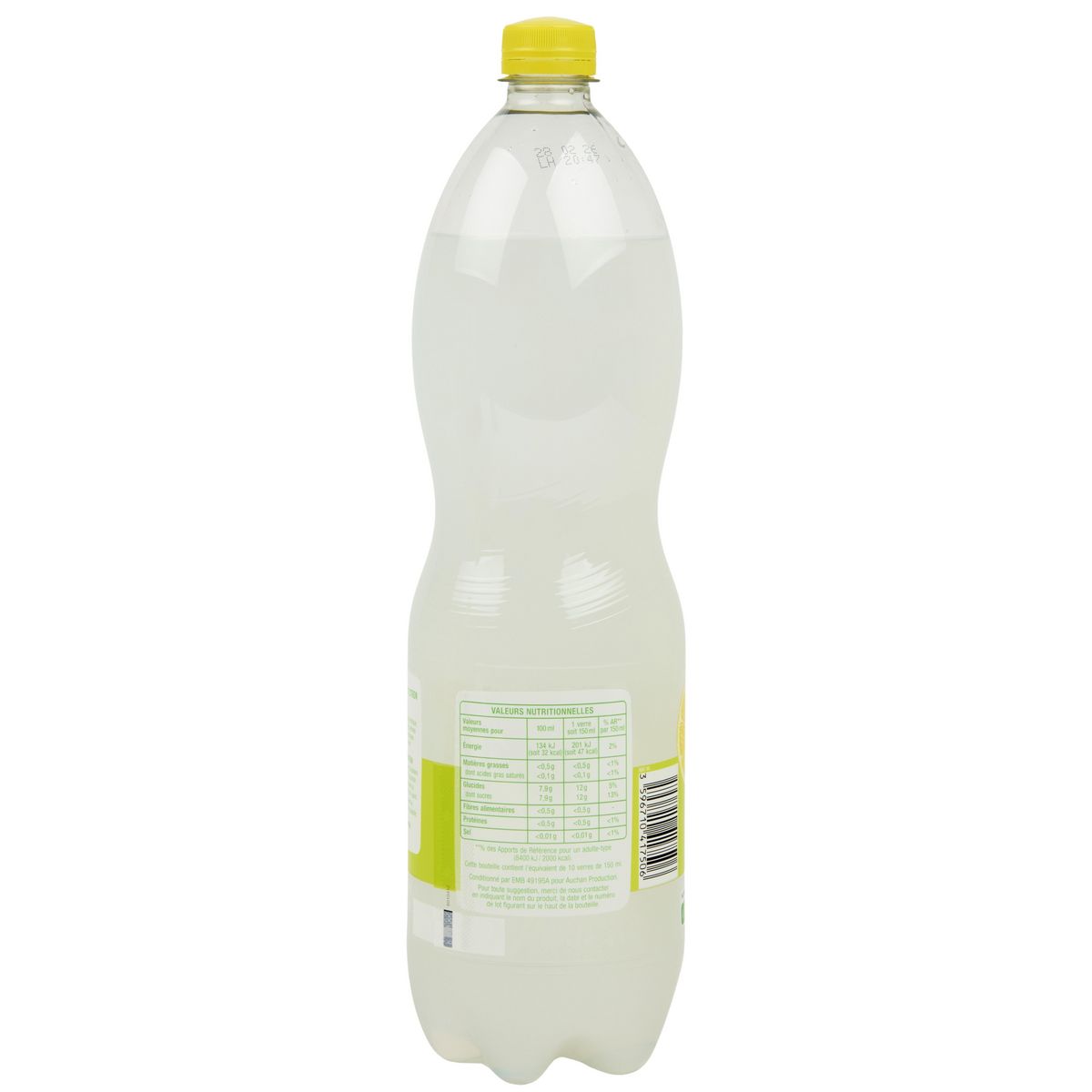 AUCHAN Soda lemon goût citron citron vert 1,5l