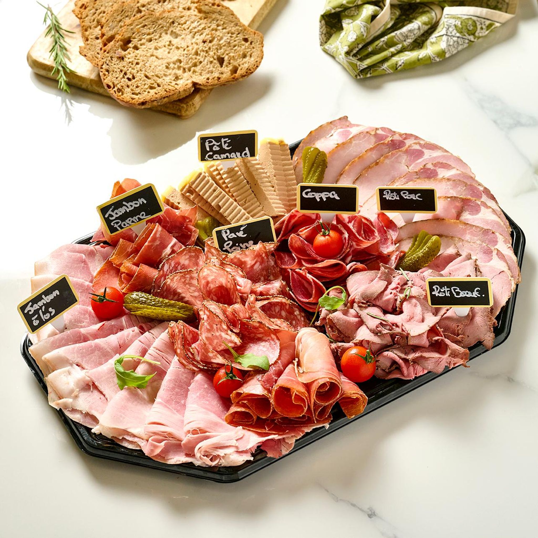 AUCHAN LE TRAITEUR Plateau de charcuterie Prestige 10 personnes 2200g