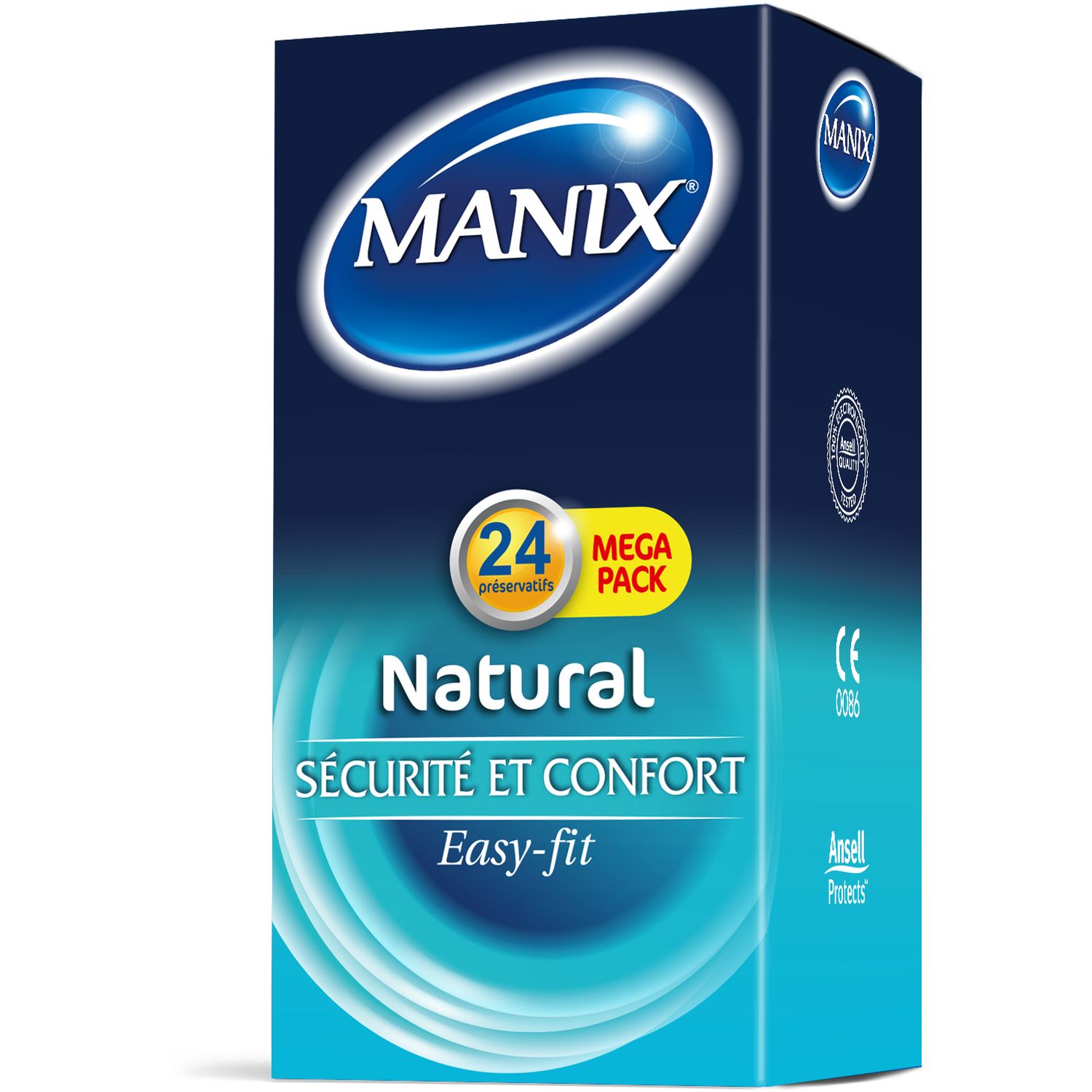 Voir la diapositive 3 : MANIX Natural préservatifs sécurité & confort 24 préservatifs