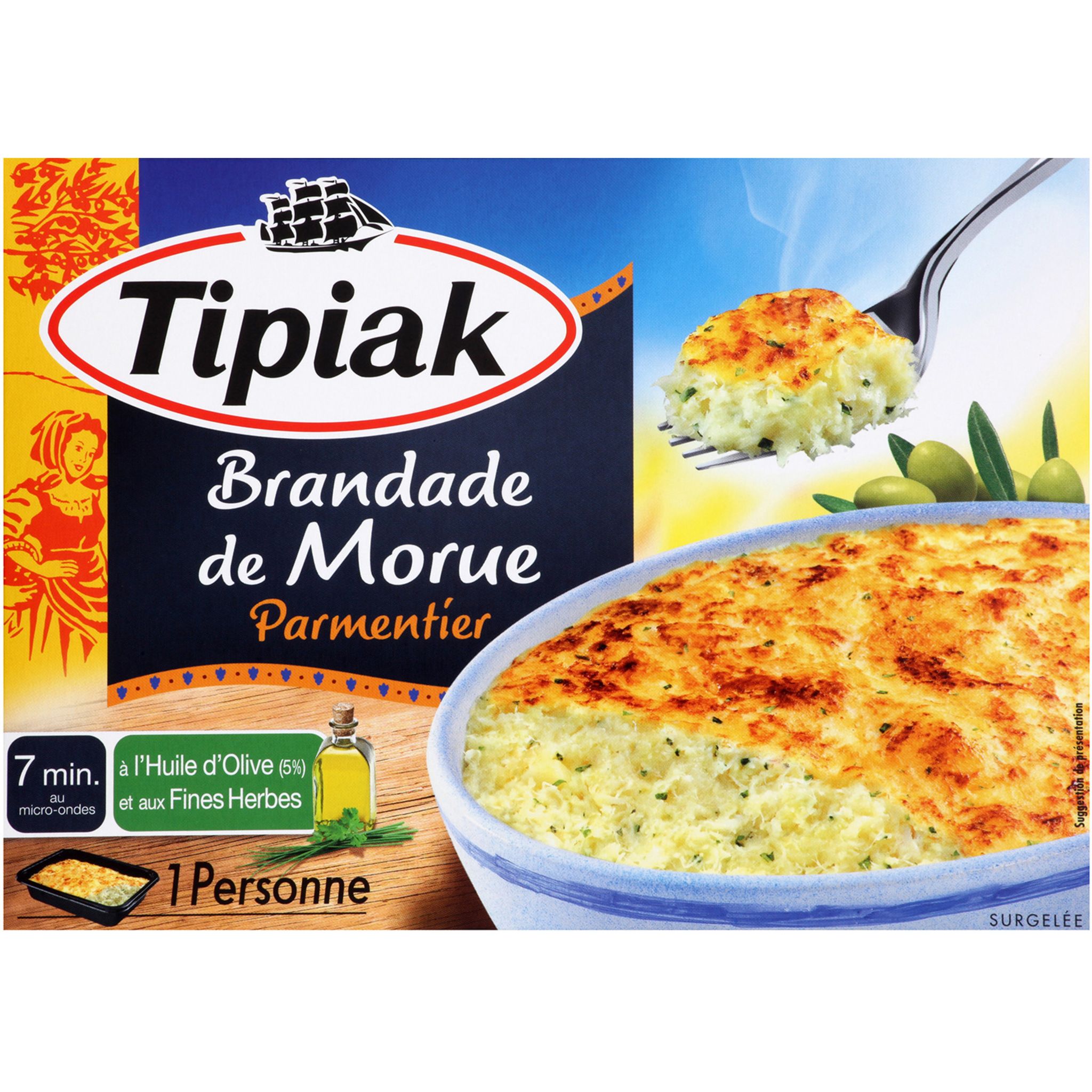 Voir la diapositive 3 : TIPIAK Brandade de morue parmentier 1 portion 310g