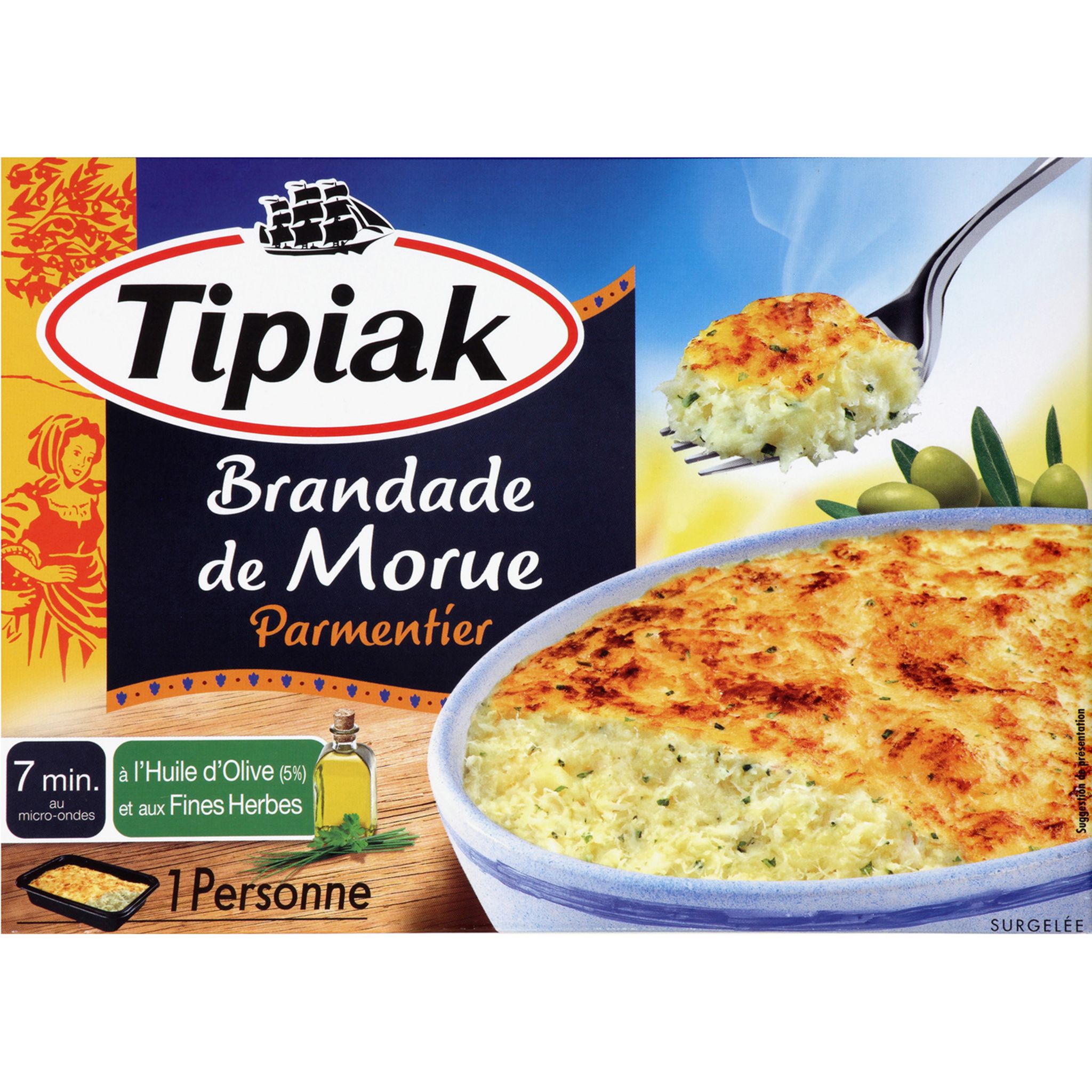 Voir la diapositive 7 : TIPIAK Brandade de morue parmentier 1 portion 310g