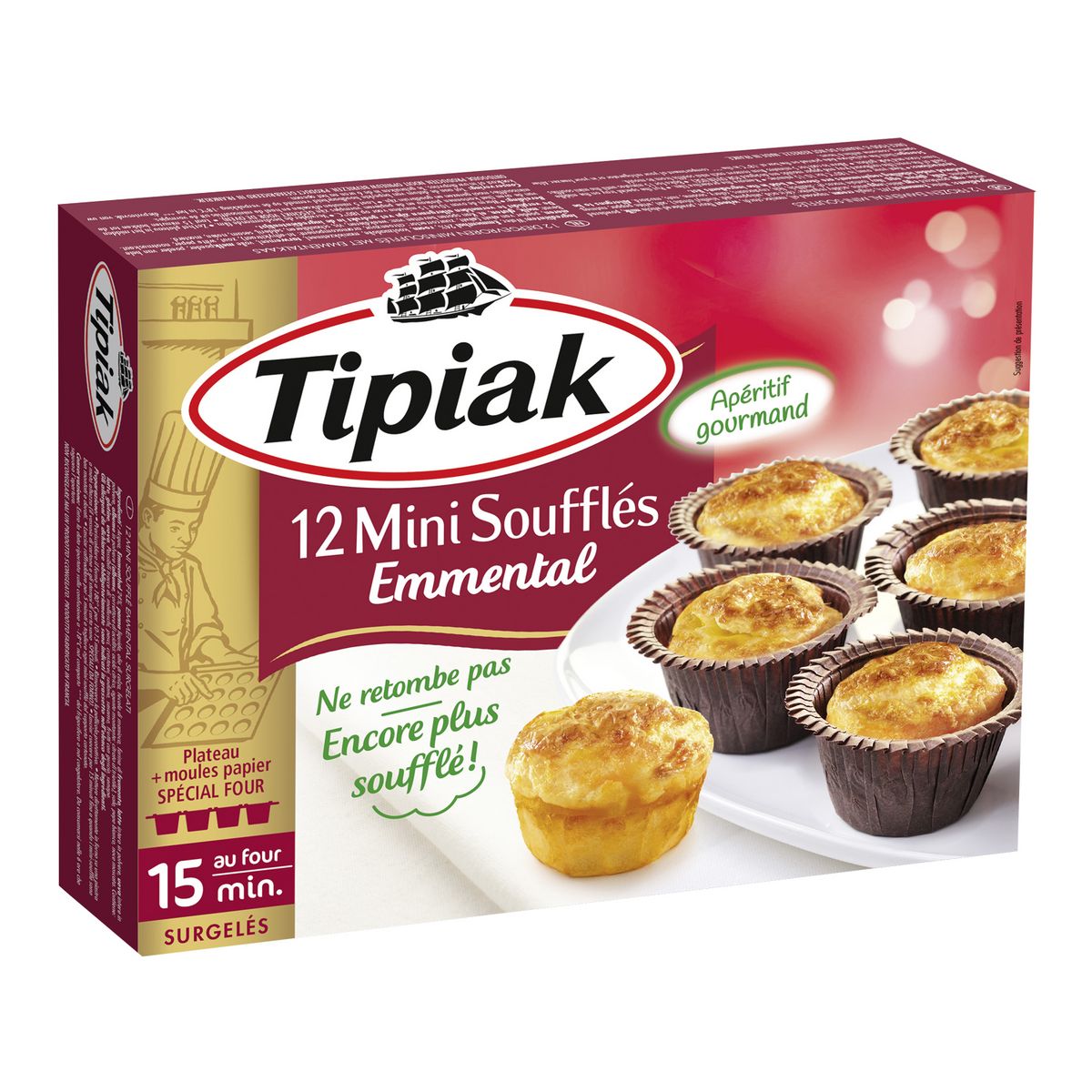 TIPIAK Mini soufflé à l'emmental 12 pièces 150g