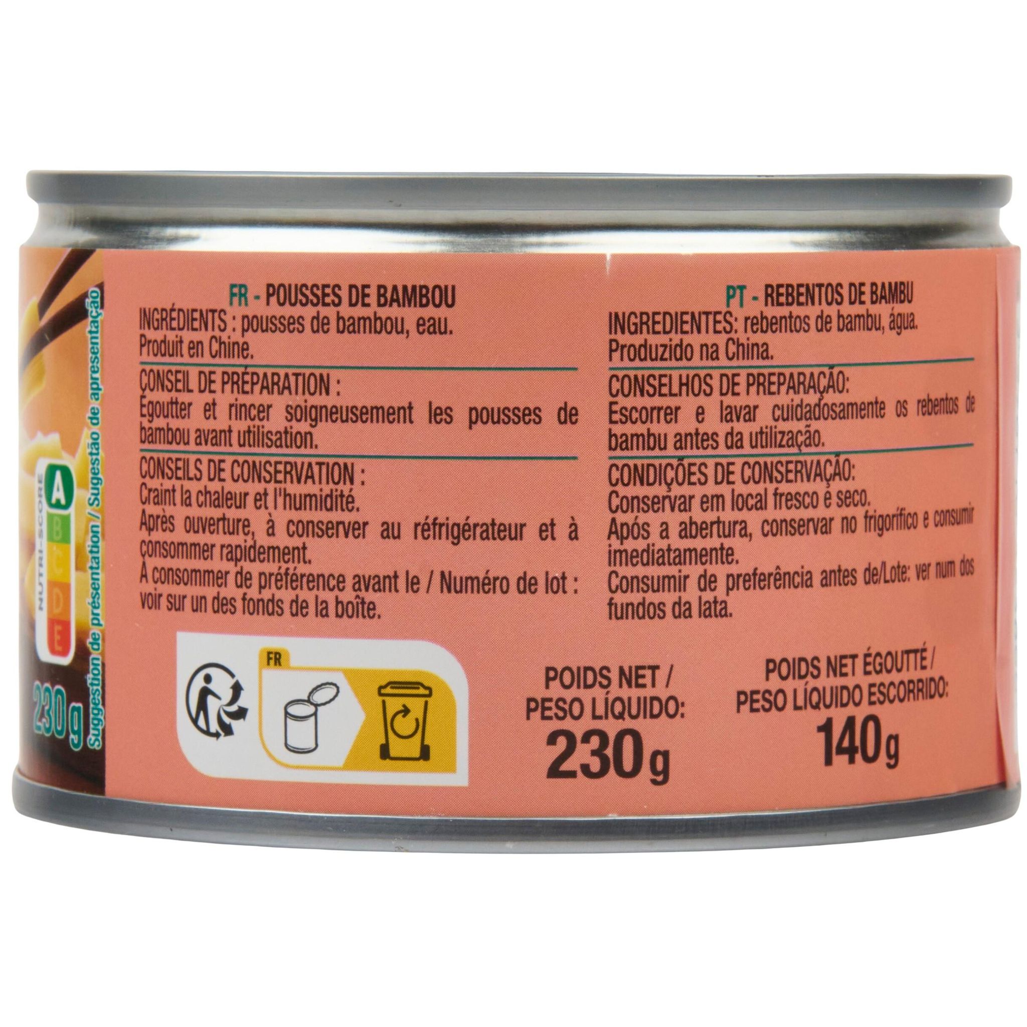 Voir la diapositive 3 : AUCHAN Pousses de bambou 140g
