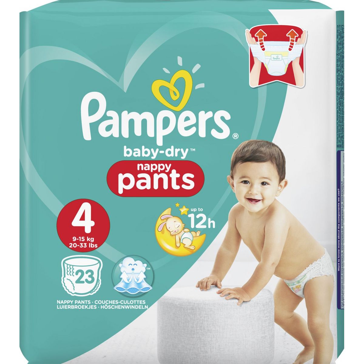 PAMPERS Baby-dry pants couches-culottes taille 4 (9-15kg) 23 couches
