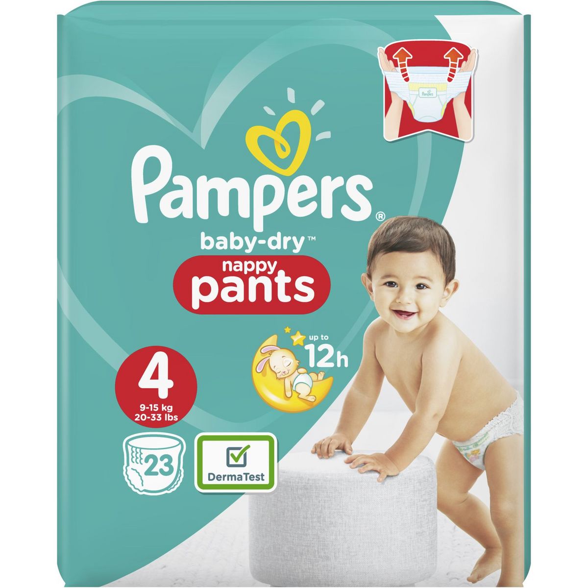 PAMPERS Baby-dry pants couches-culottes taille 4 (9-15kg) 23 couches