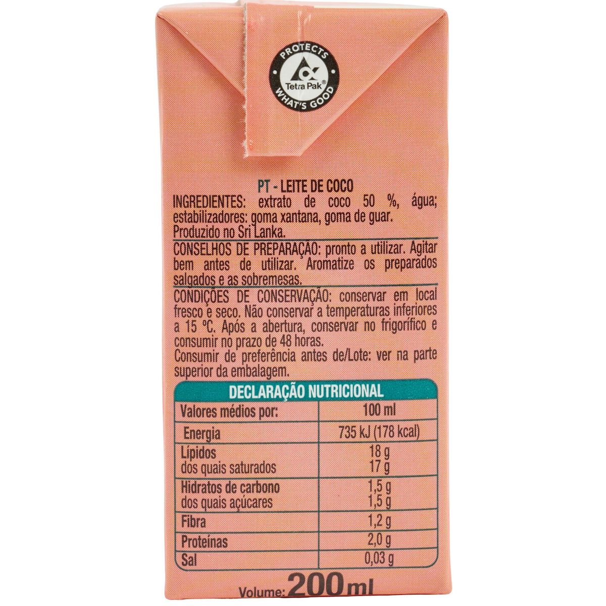 AUCHAN Lait de coco brique 200ml
