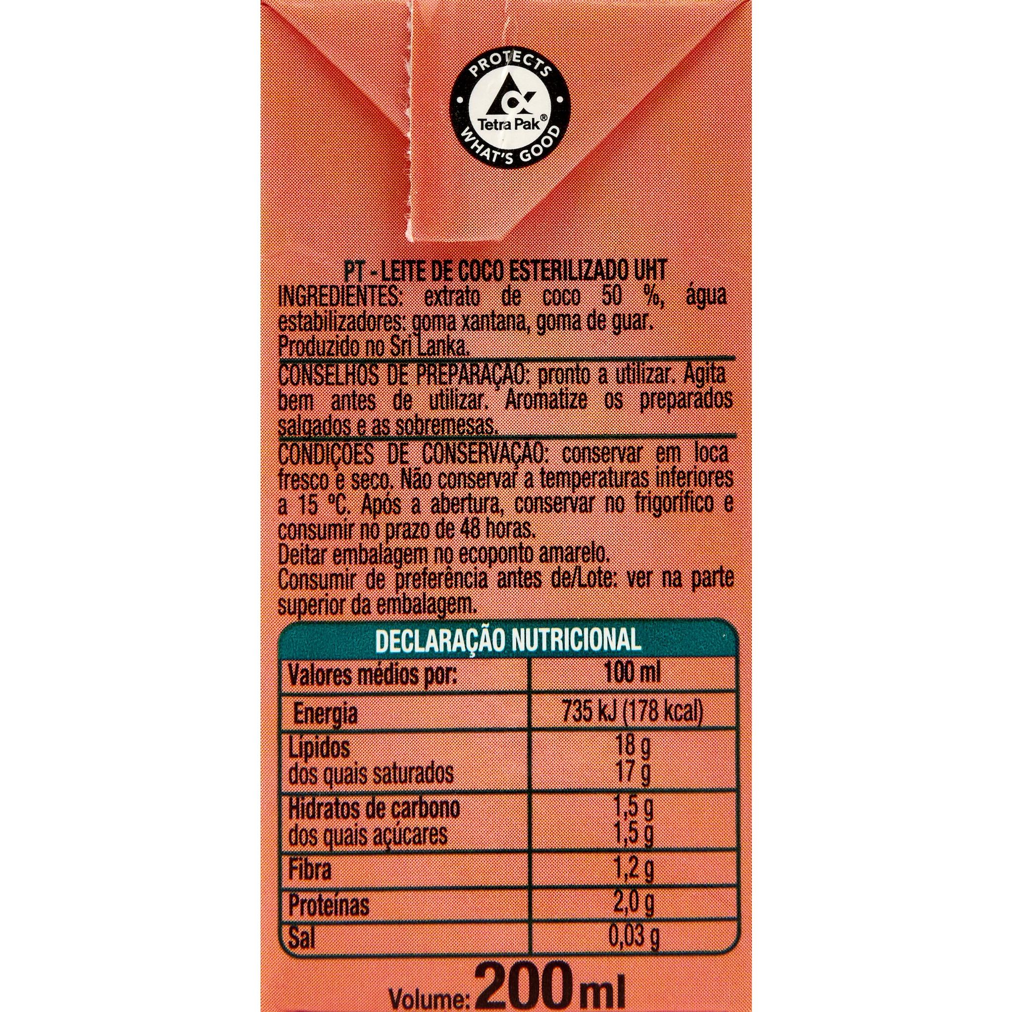 Voir la diapositive 3 : AUCHAN Lait de coco brique 200ml