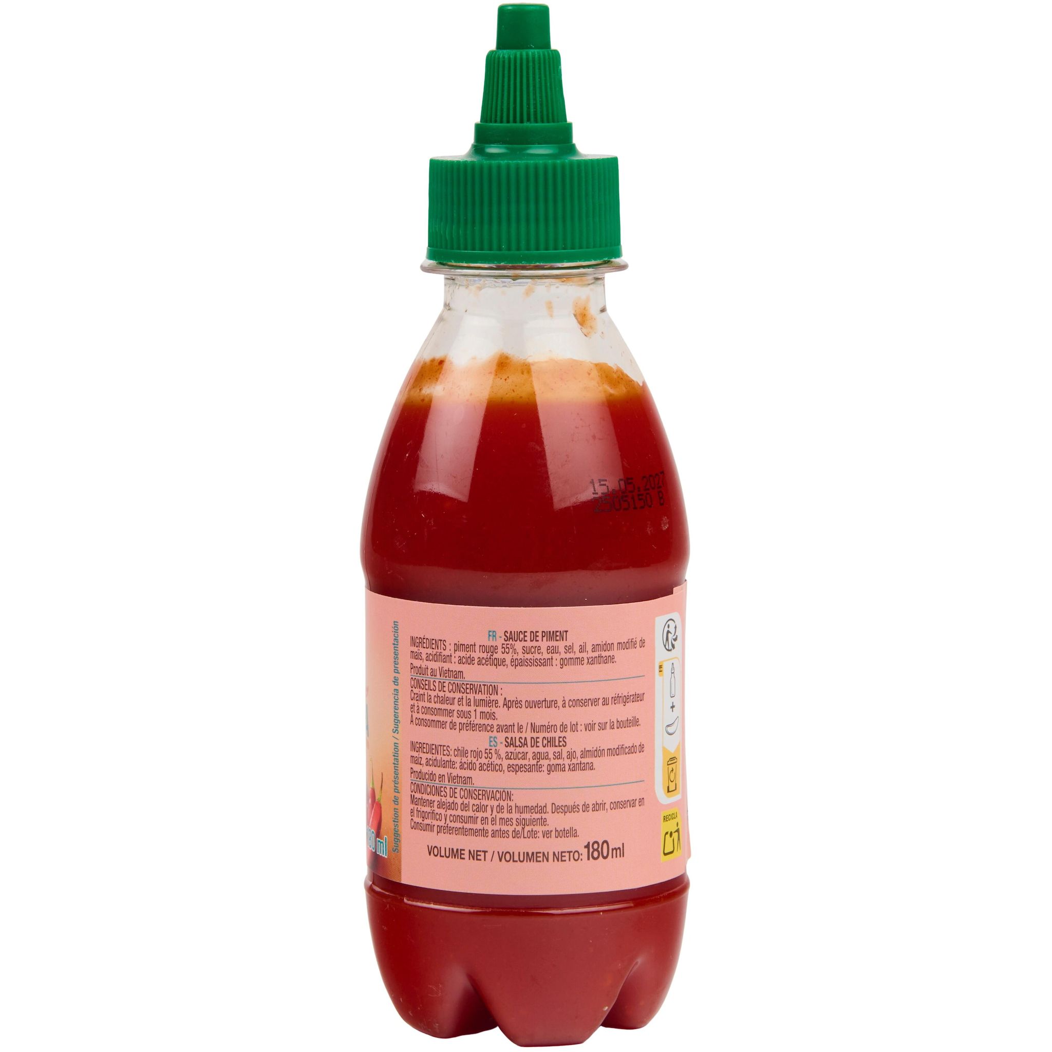 Voir la diapositive 2 : AUCHAN Sauce sriracha au piment 18cl