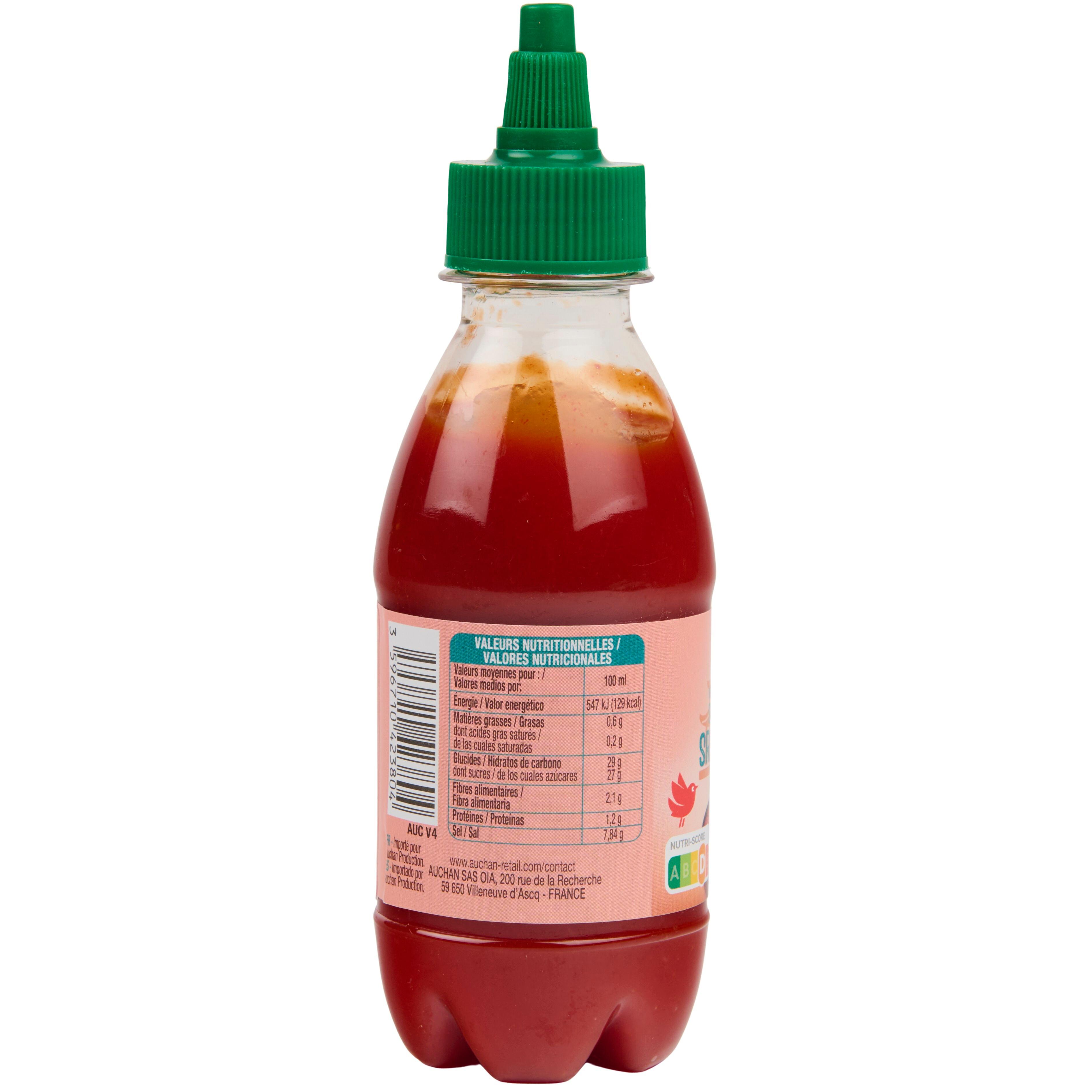 Voir la diapositive 3 : AUCHAN Sauce sriracha au piment 18cl