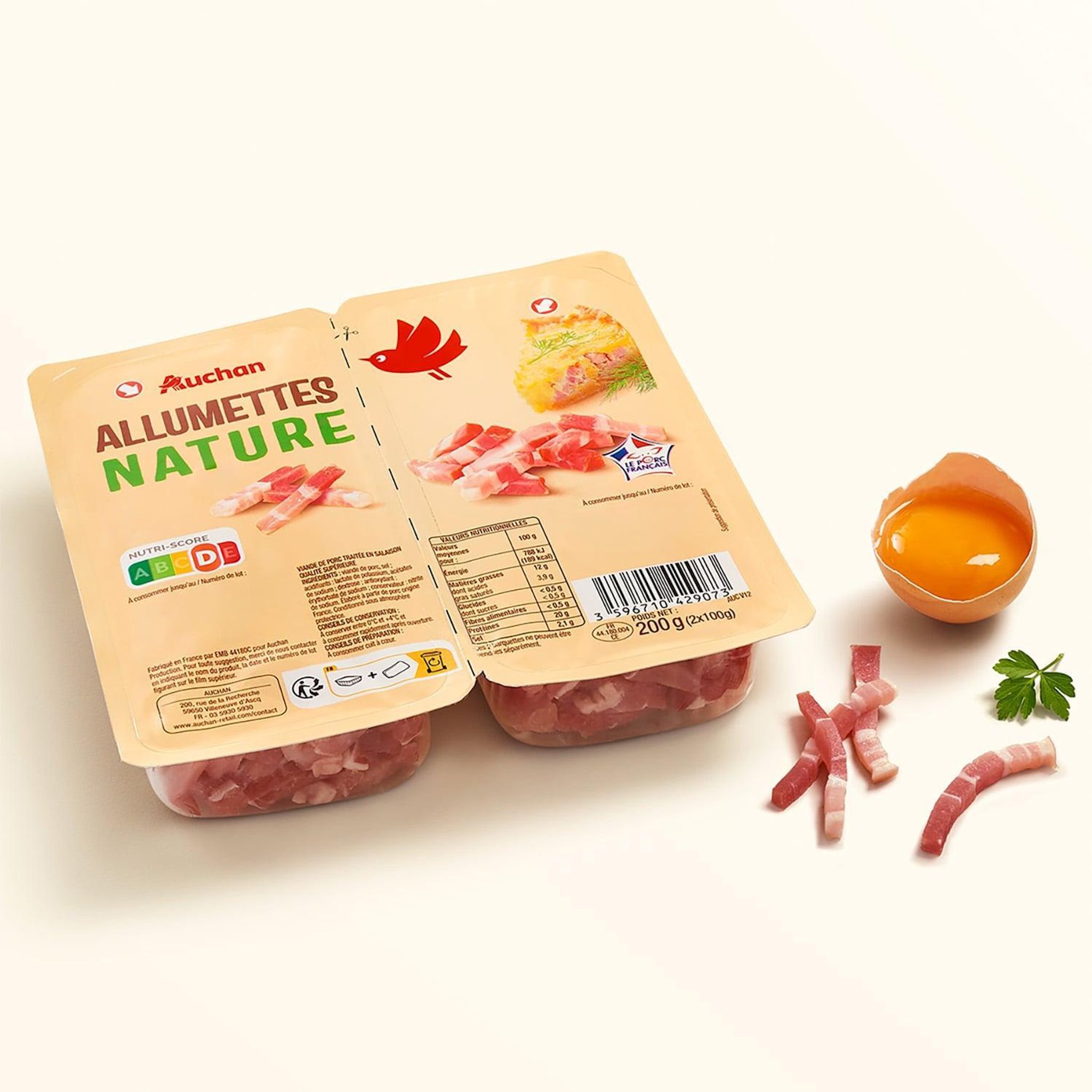 Voir la diapositive 4 : AUCHAN Allumettes nature 2x100g