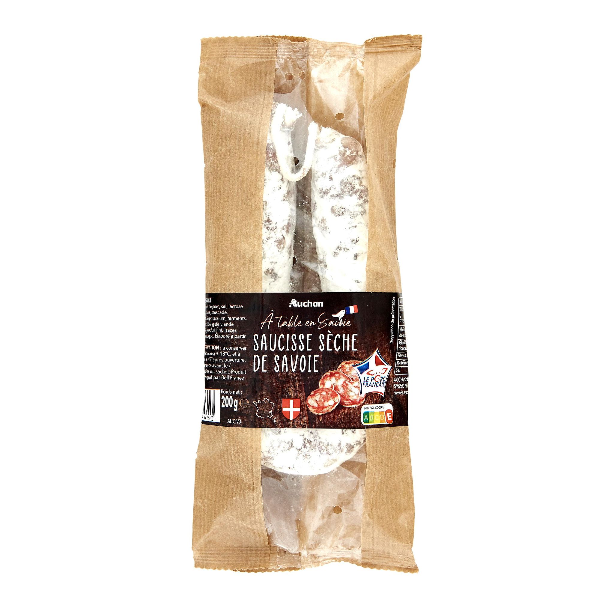 Voir la diapositive 2 : AUCHAN TERROIR Saucisse sèche de Savoie 200g