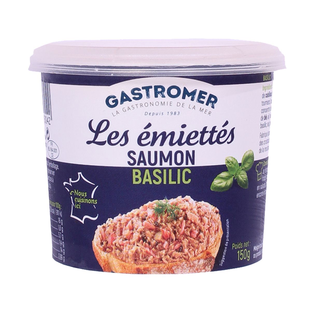 GASTROMER Rillettes de saumon au basilic 150g