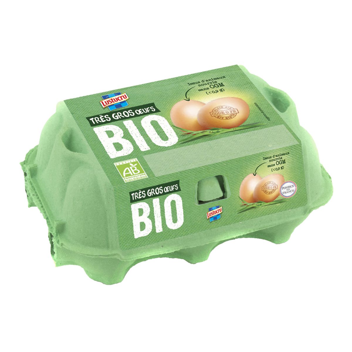 LUSTUCRU Oeufs très gros bio 6 œufs