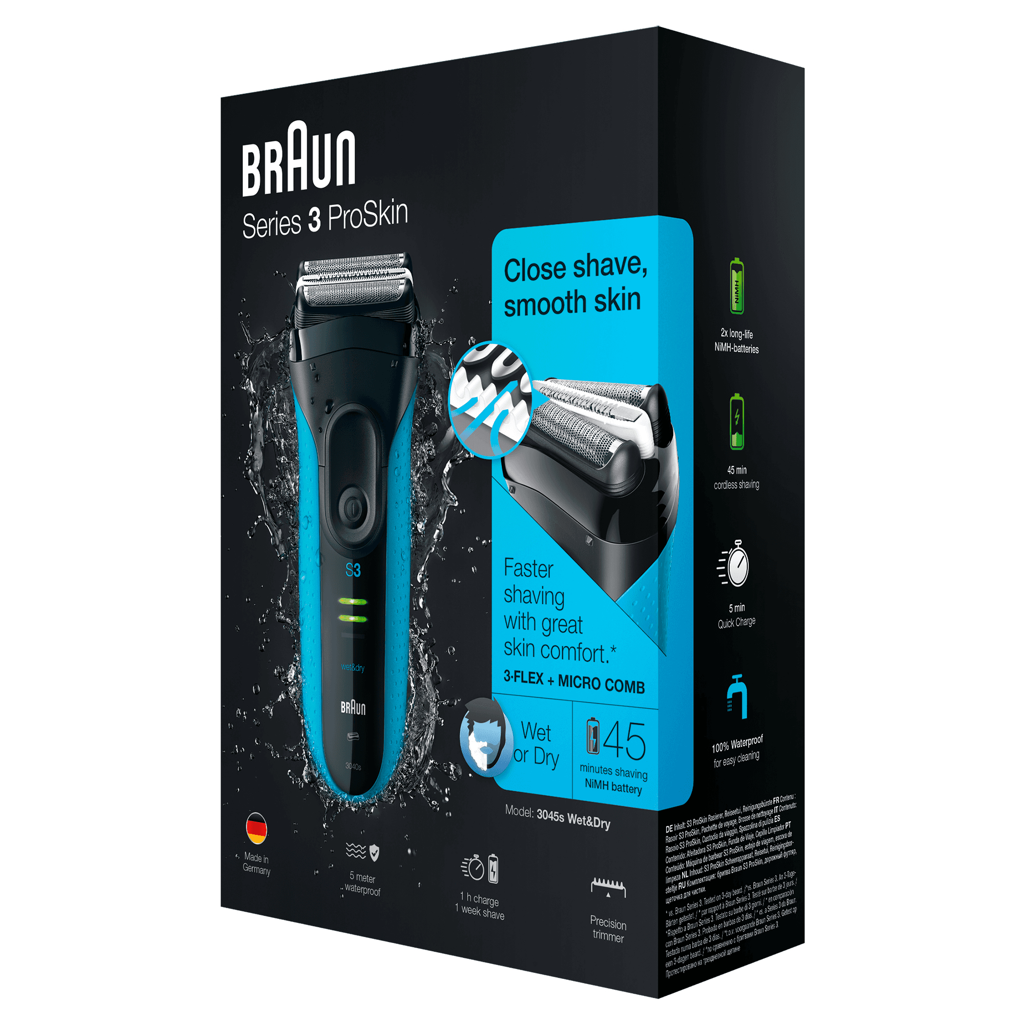 Voir la diapositive 7 : BRAUN Rasoir Série 3 3045S - Noir