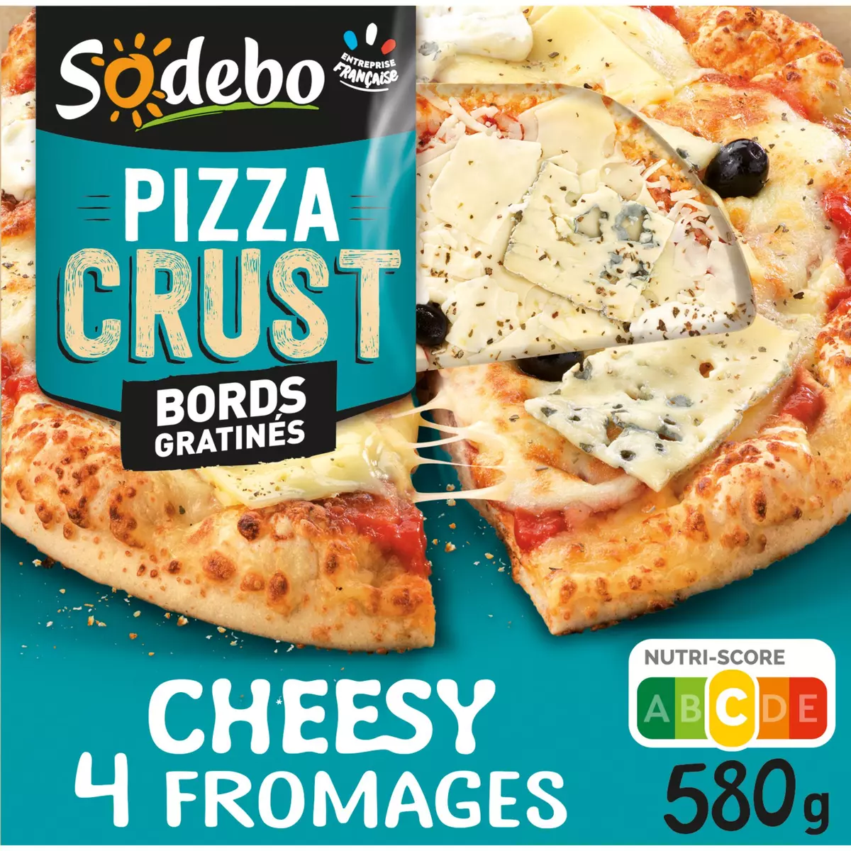 SODEBO Pizza crust cheesy 4 fromages à partager 580g