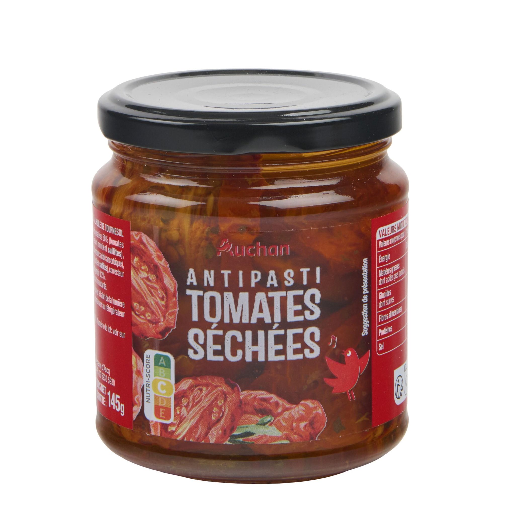 Voir la diapositive 3 : AUCHAN Tomates séchées en bocal 145g