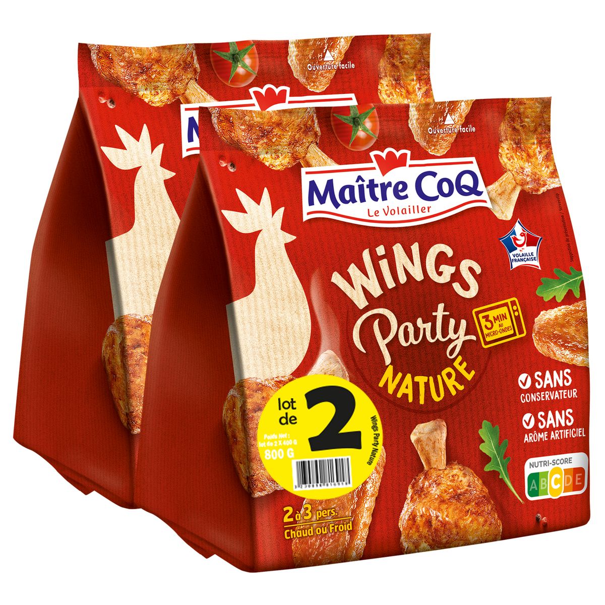 MAITRE COQ Wings party nature 2x400g