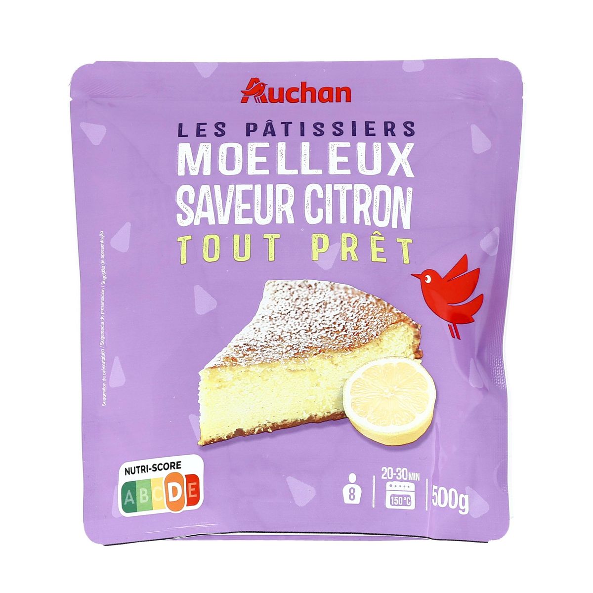 AUCHAN Préparation pour moelleux saveur citron prêt à cuire 8 parts 500g