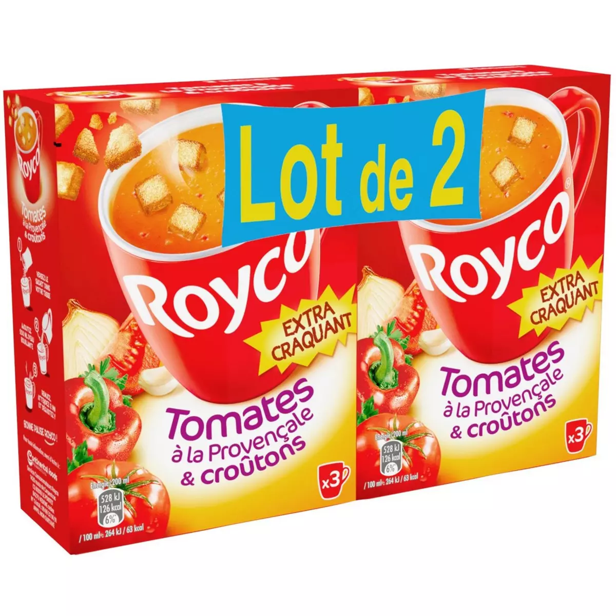 ROYCO Soupe instantanée tomates à la provençale et croutons 6 parts 155,4g