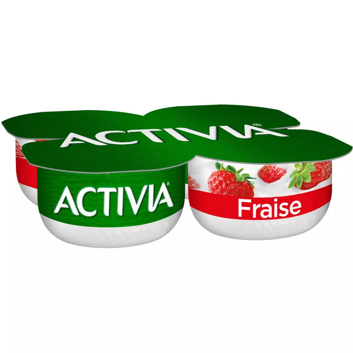 ACTIVIA Fromage blanc fraise 4x120g
