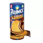 PRINCE Biscuits fourrés goût chocolat au blé complet ouverture facile 15 biscuits 300g