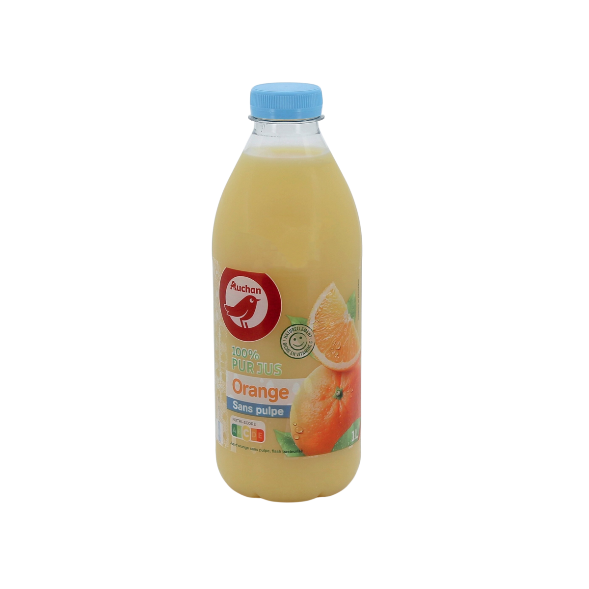 AUCHAN Pur jus d'orange sans pulpe 1L