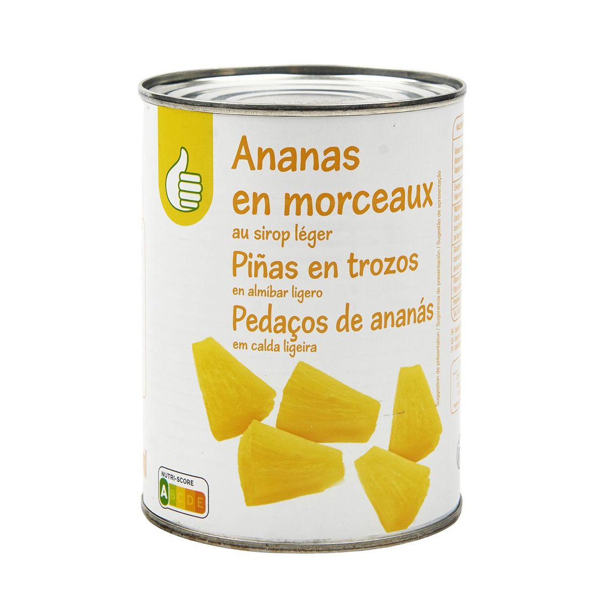 POUCE Ananas en morceaux au sirop léger 340g