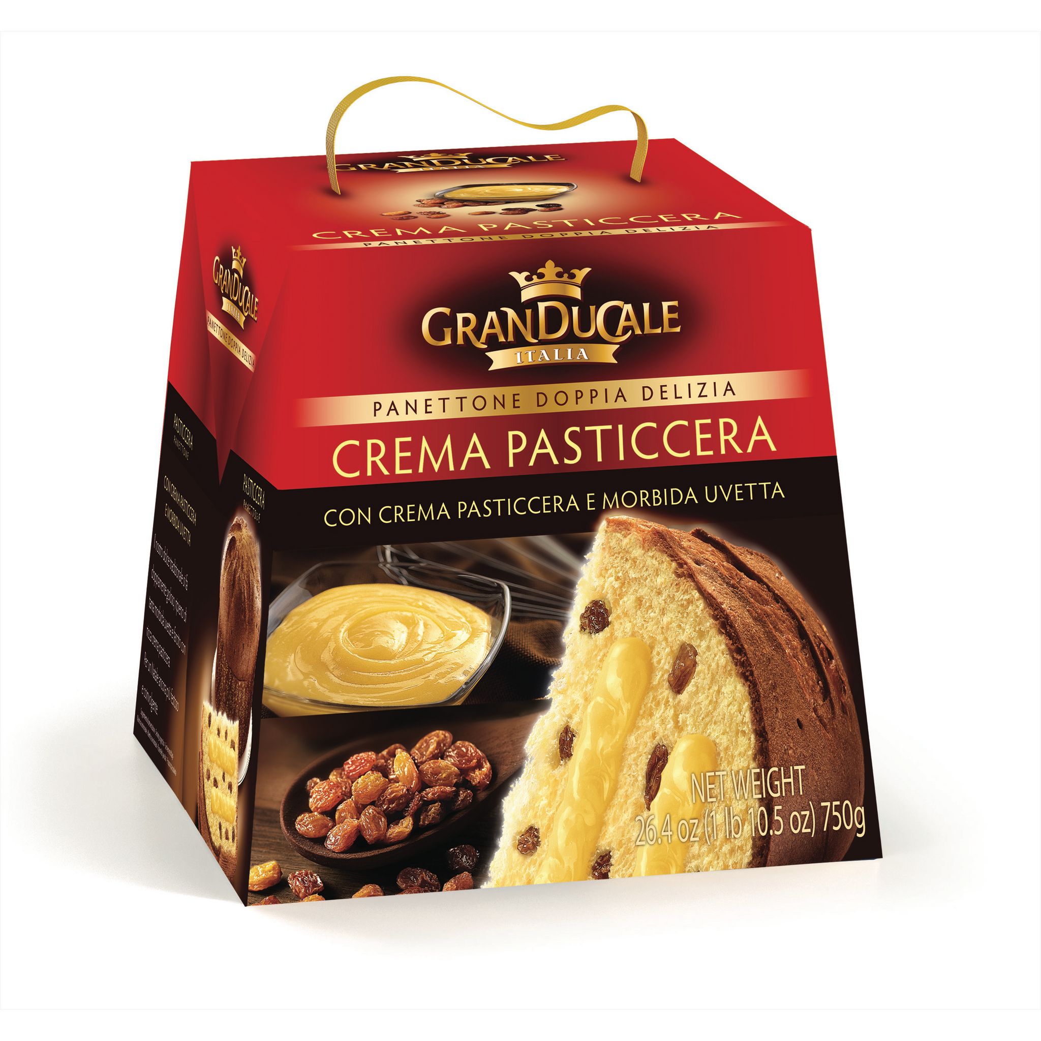 GRAND DUCALE Panettone à la crème pâtissière et raisins secs 750g