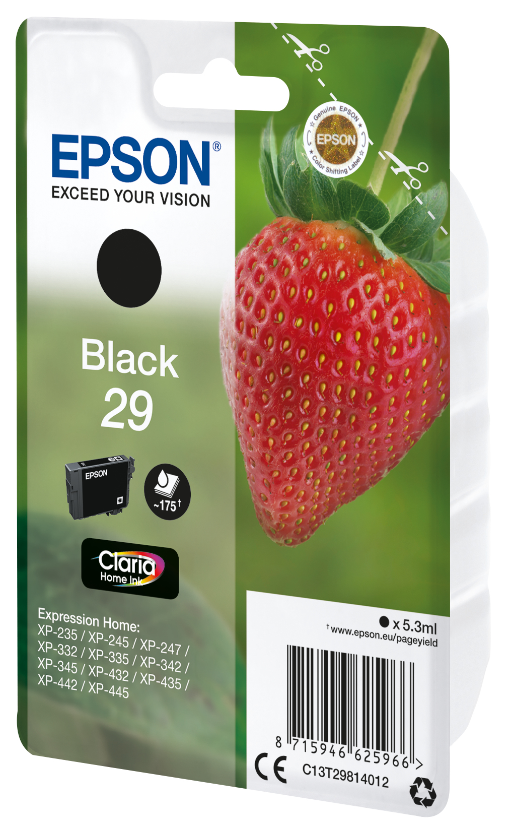 Voir la diapositive 2 : EPSON CARTOUCHE NOIR EPSON XP-235/332 175 P FRAISE XP-432