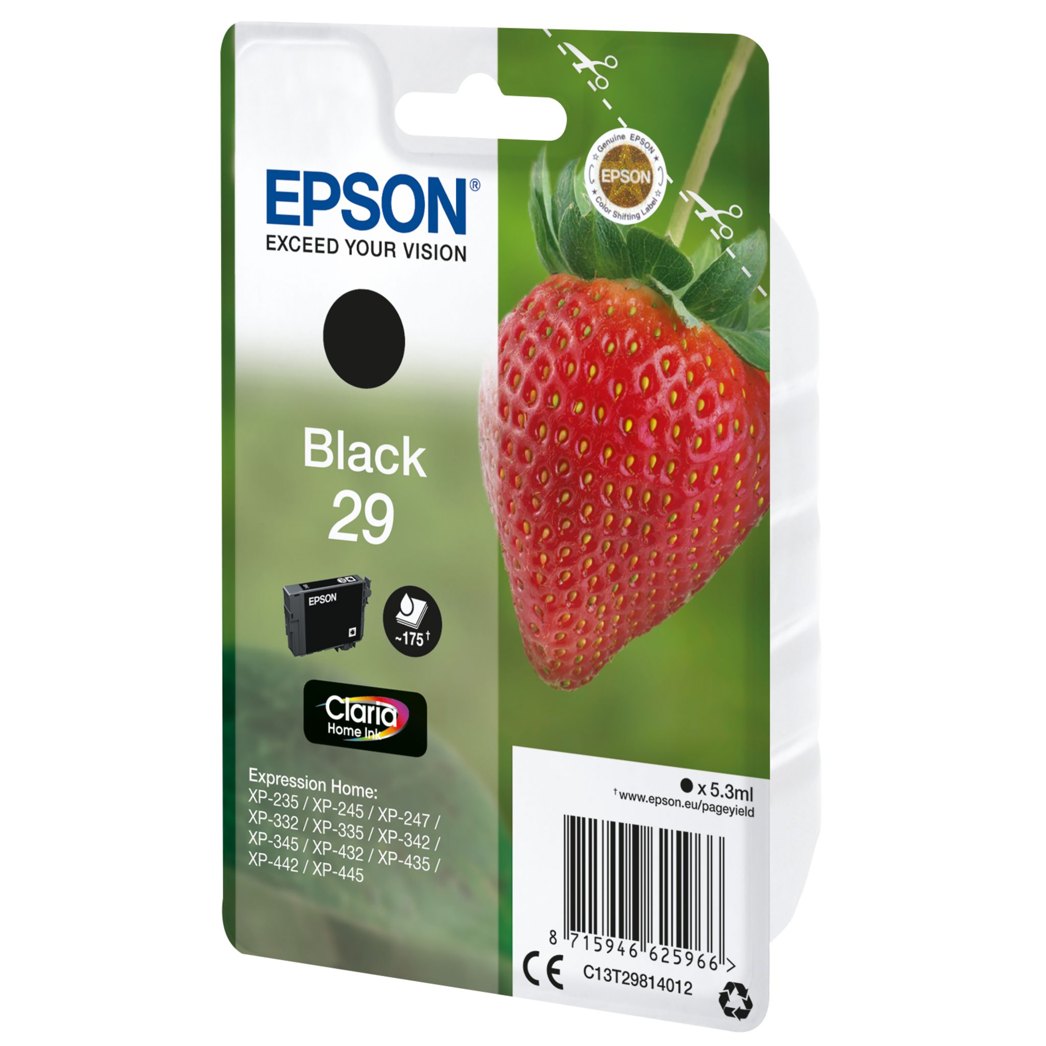 Voir la diapositive 2 : EPSON CARTOUCHE NOIR EPSON XP-235/332 175 P FRAISE XP-432